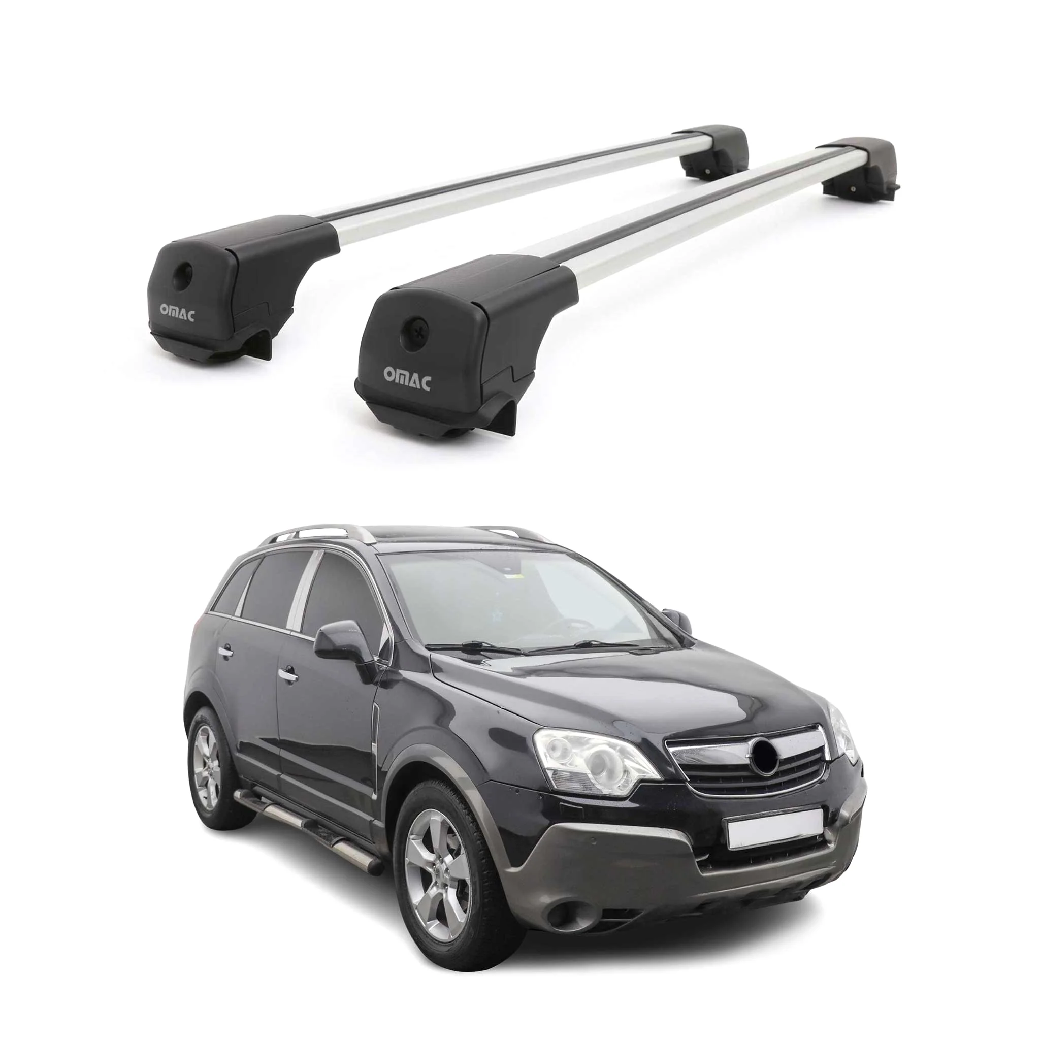 Dachträger Grundträger für Opel Antara 2006-2015 Aluminium 75kg Grau 2tlg