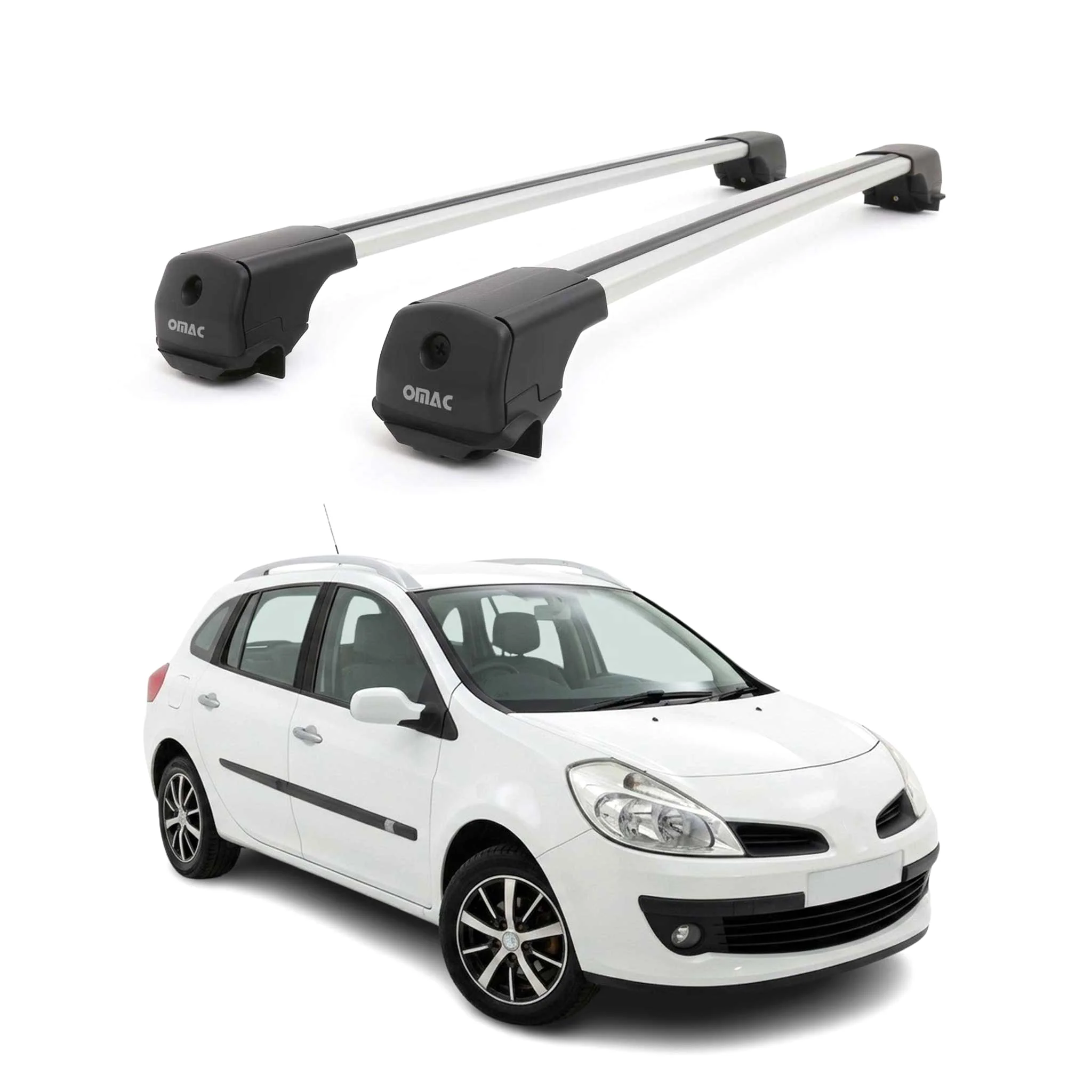 Dachträger Grundträger für Renault Clio III 2005-2012 Aluminium 75kg Grau 2tlg