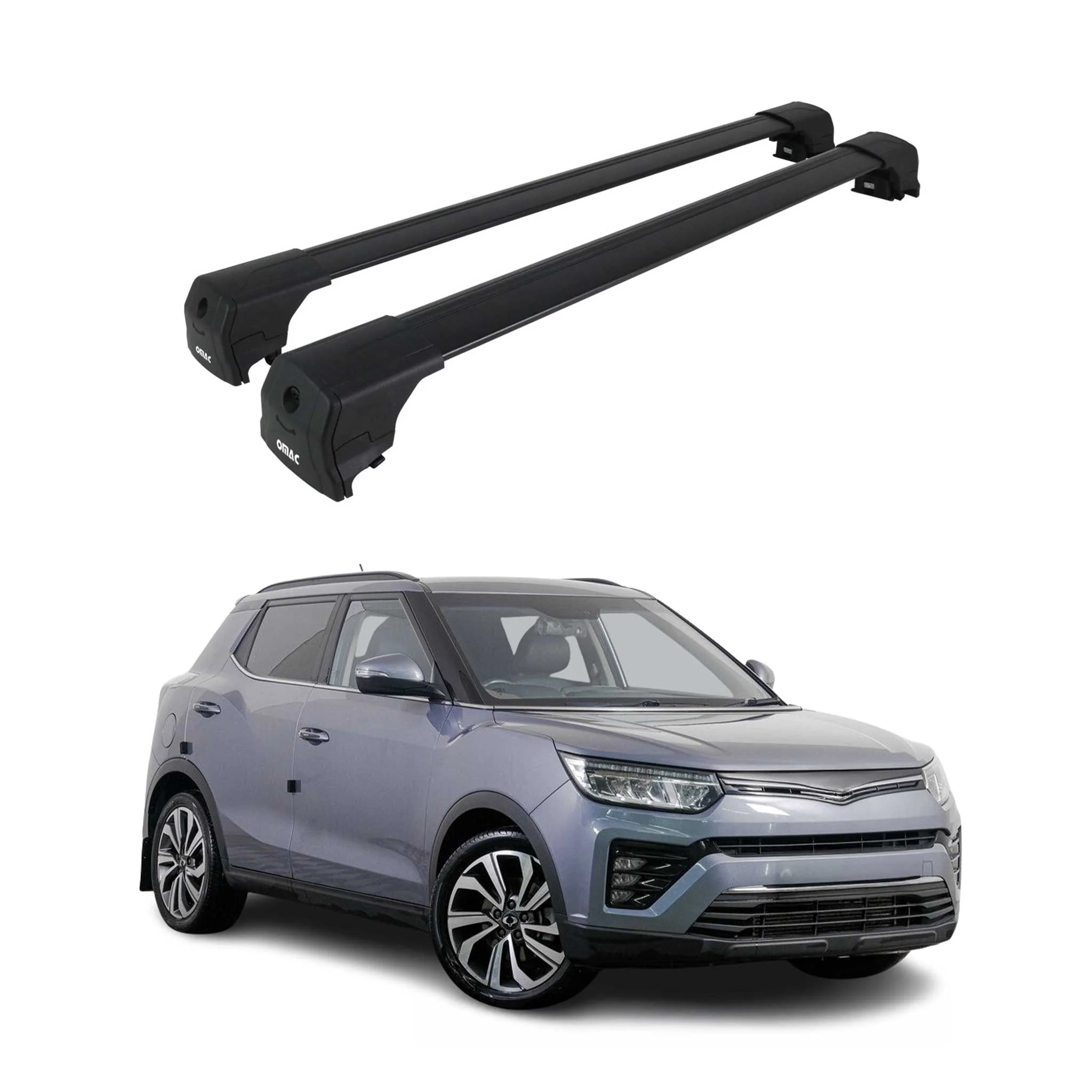 Dachträger Gepäckträger für Ssangyong Tivoli 2015-2023 ABE Aluminium Schwarz