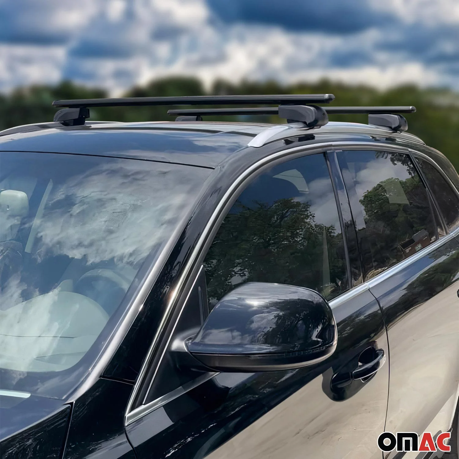 Dachträger Grundtäger für Audi Q5 mk1 2008-2017 75kg Aluminium Schwarz 2 tlg - Image 3