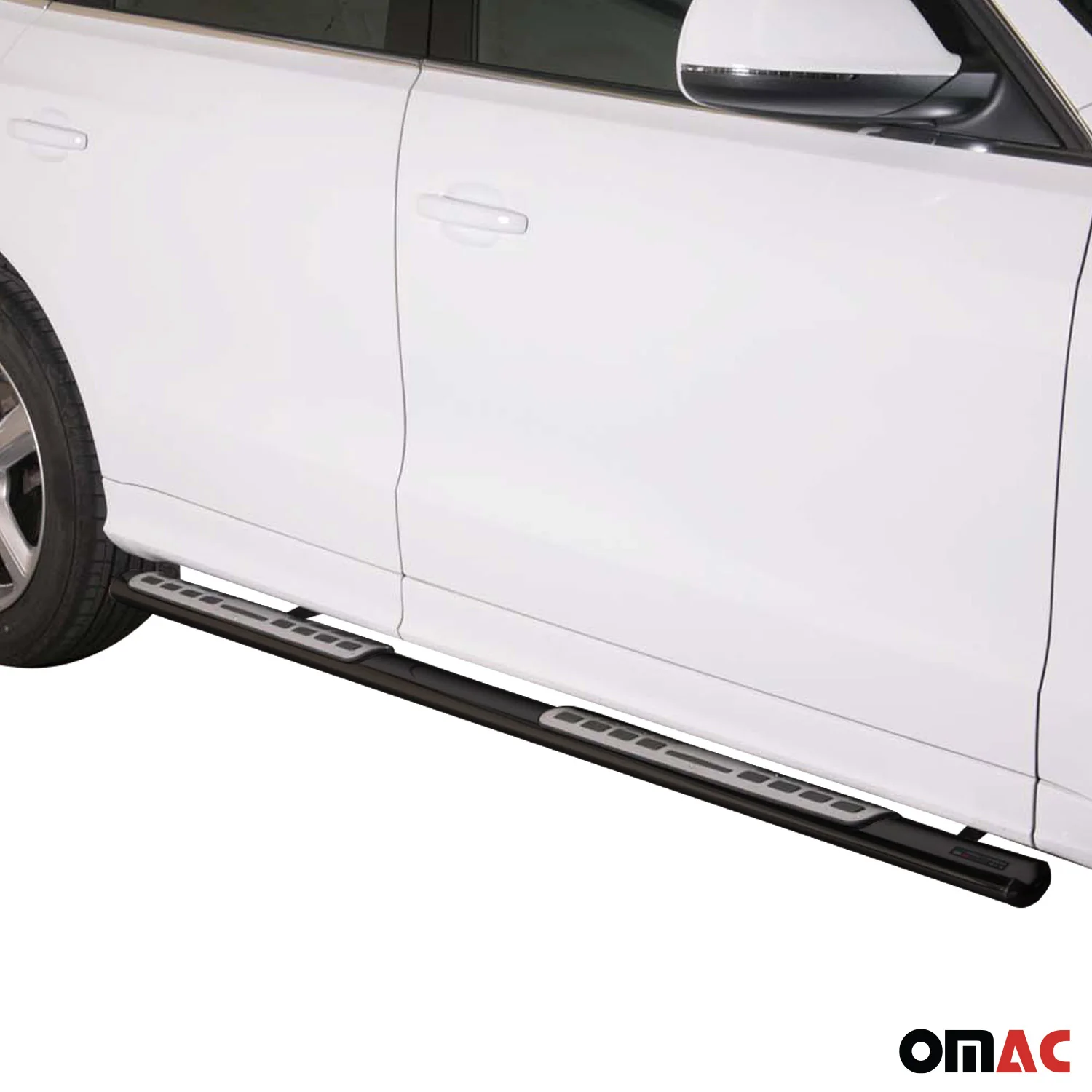 Edelstahl Seitenschweller Schwellerrohre für Audi Q5 2008-2015 Edelstahl Schwarz - Image 2