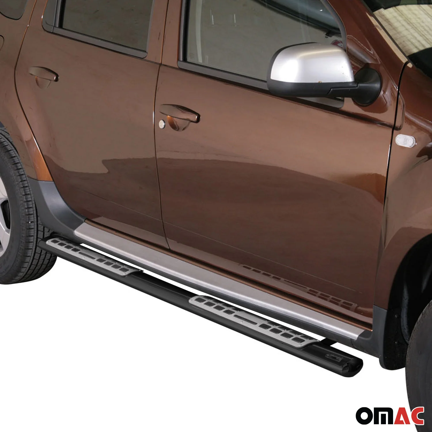 Edelstahl Seitenschweller Schwellerrohre für Dacia Duster 2010-2017 Schwarz - Image 2