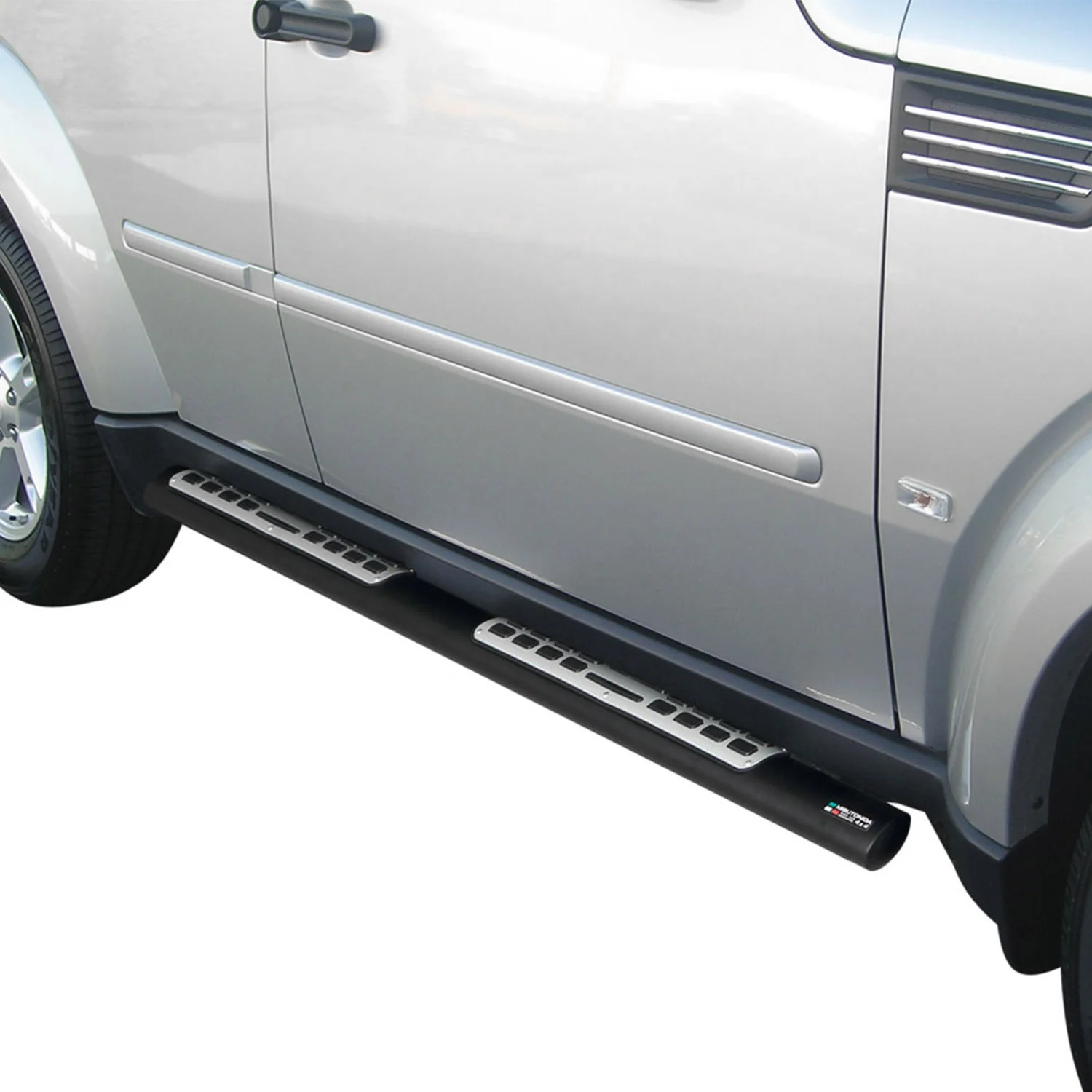 Edelstahl Seitenschweller Schwellerrohre für Dodge Nitro 2006-2011 Schwarz - Image 2