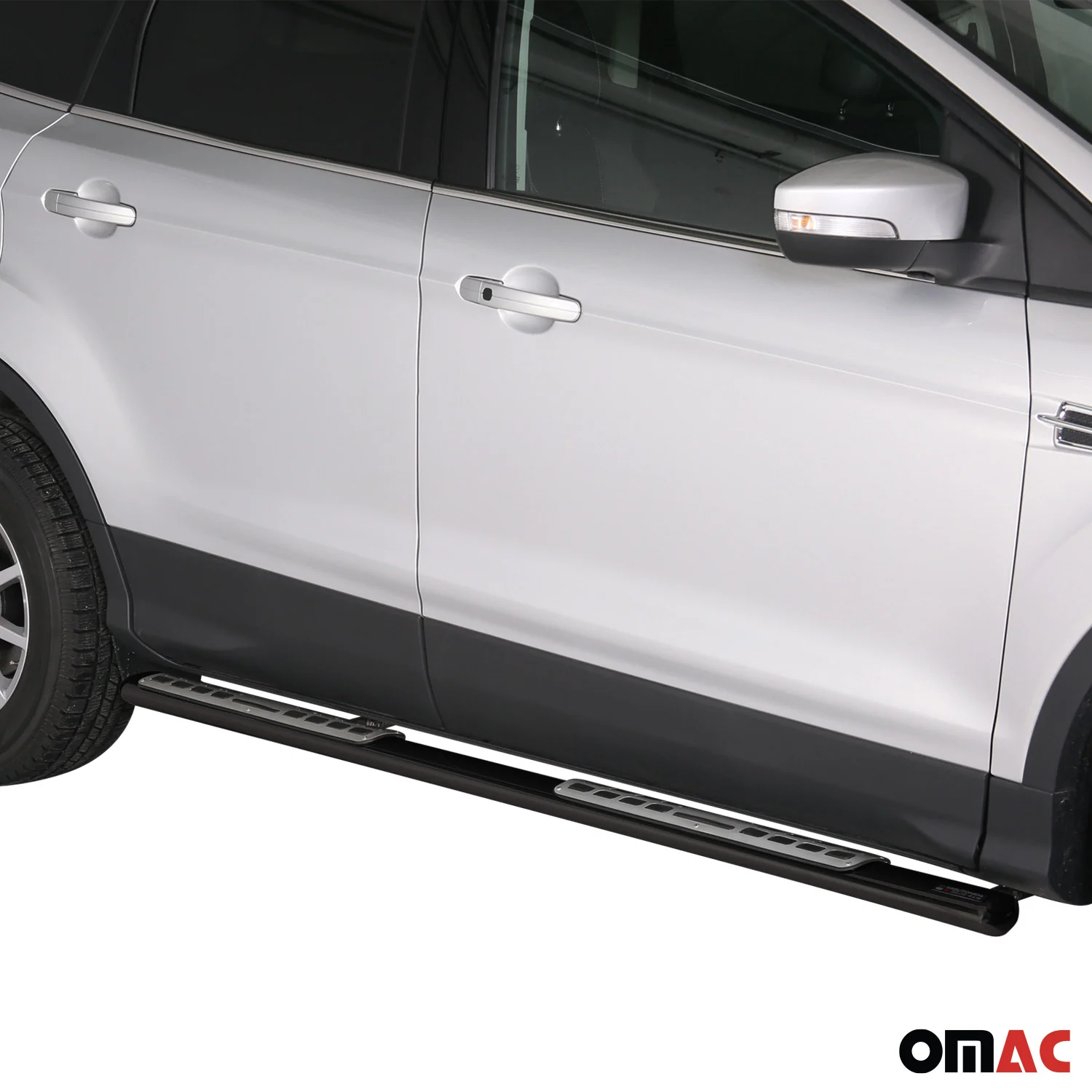 Edelstahl Seitenschweller Schwellerrohre für Ford Kuga II 2012-17 Pre-FL Schwarz - Image 2