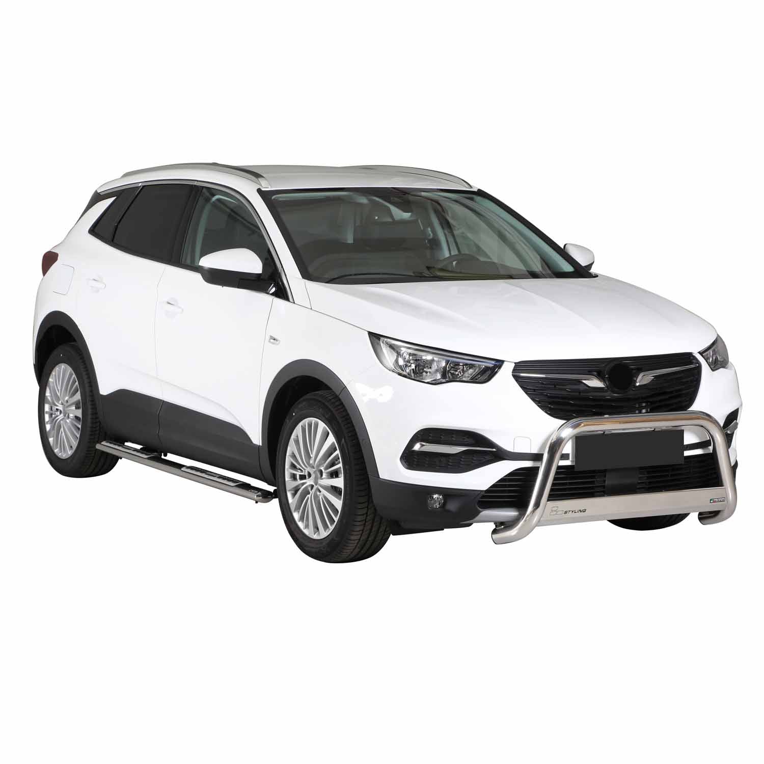 Edelstahl Seitenschweller Schwellerrohre für Opel Grandland X 2017-2024 Silber