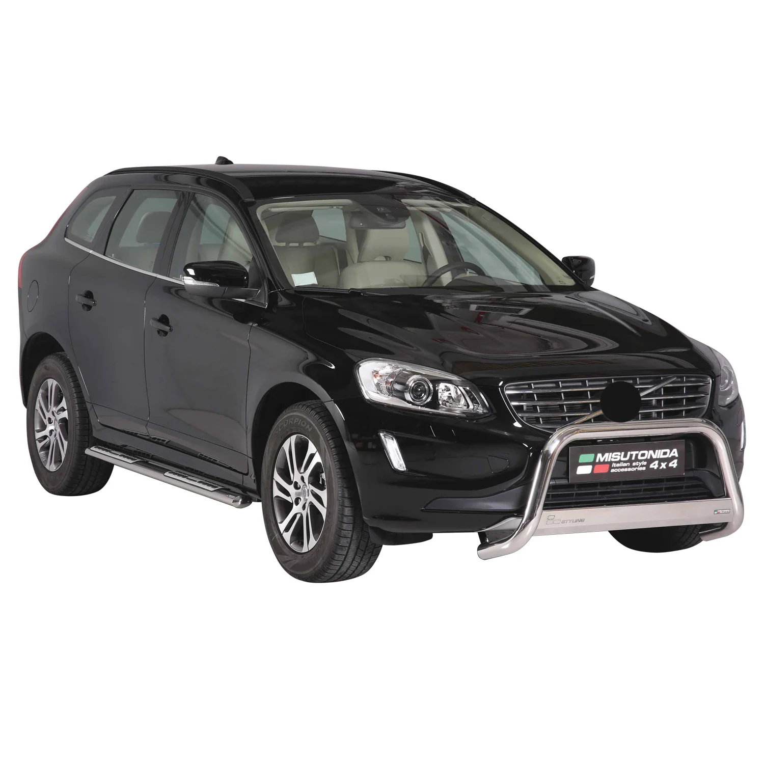 Edelstahl Seitenschweller Schwellerrohre für Volvo XC60 2014-2017 Silber