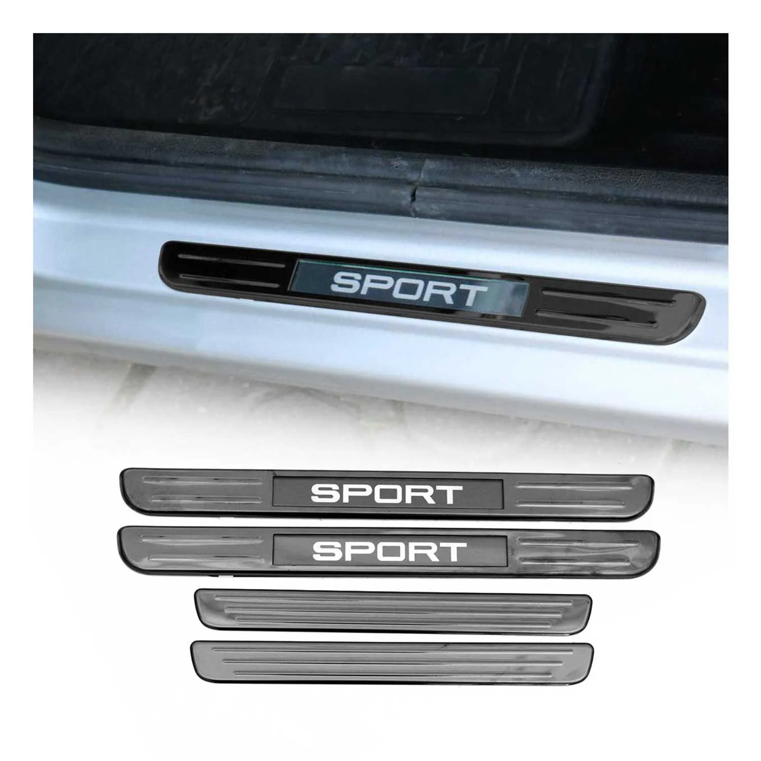 Einstiegsleisten Türschweller Sport für Dacia Logan 2005-2022 Chrom Dunkel 4x