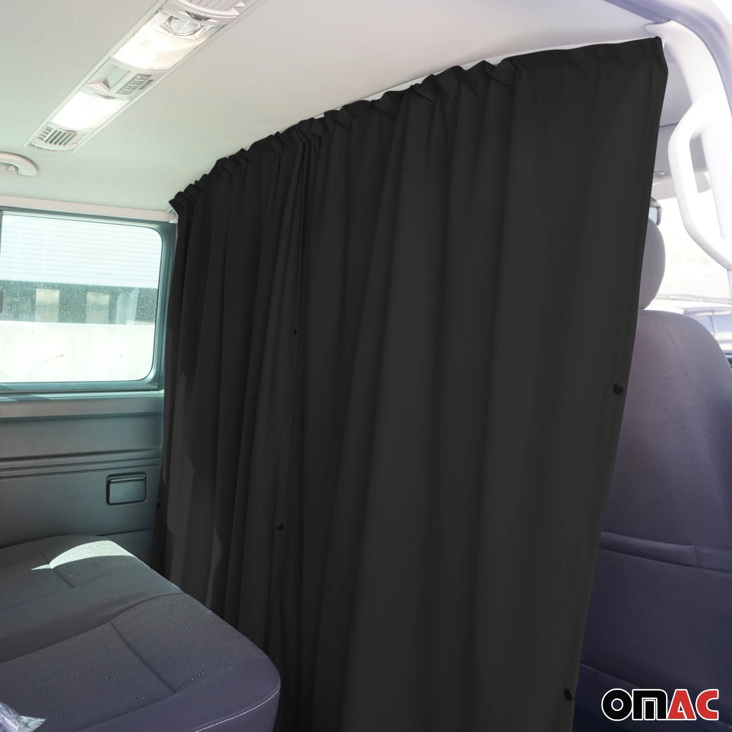 Maß Gardinen für Nissan Townstar Fahrerhaus Abtrennung Sonnenschutz Schwarz - Image 6