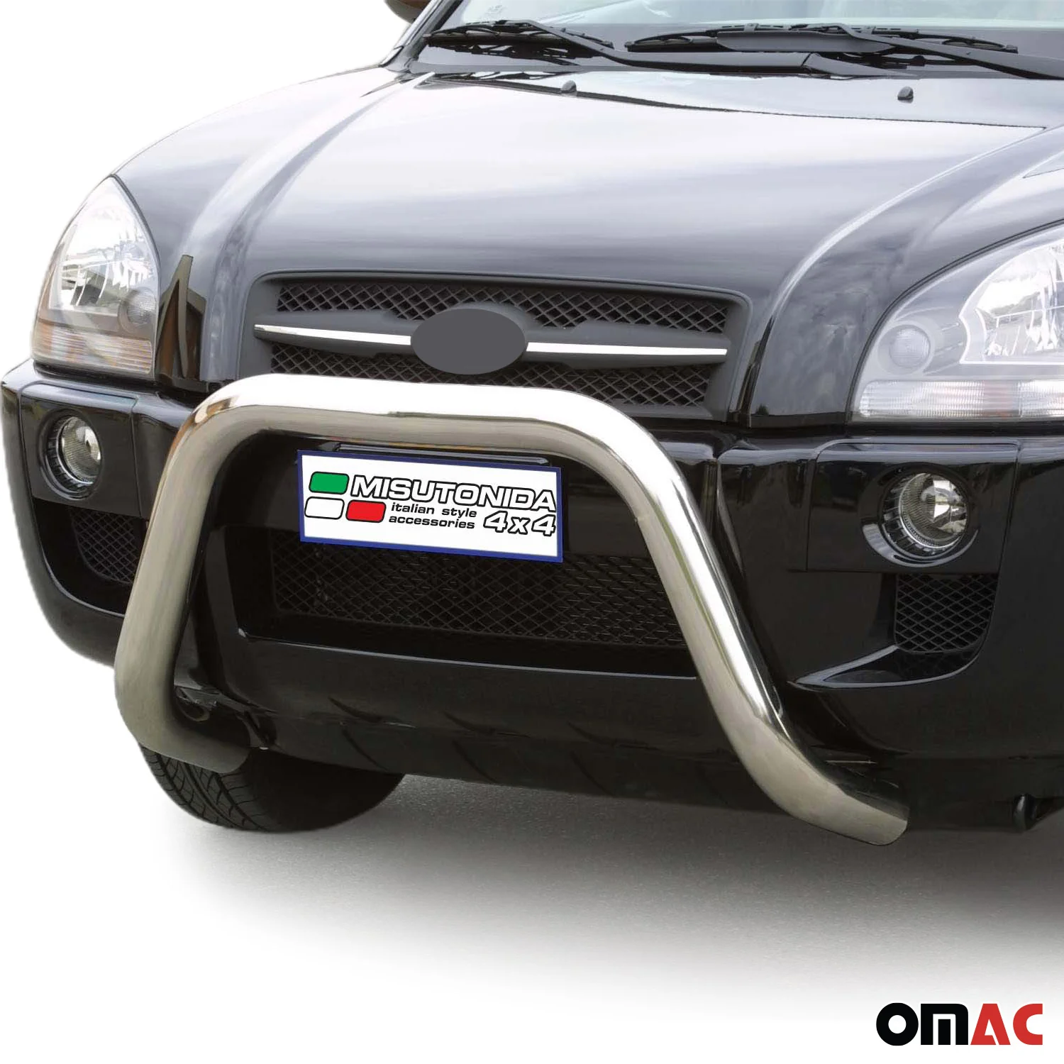 Frontbügel Frontschutzbügel für Hyundai Tucson 2004-2009 ø76mm Stahl Silber - Image 2
