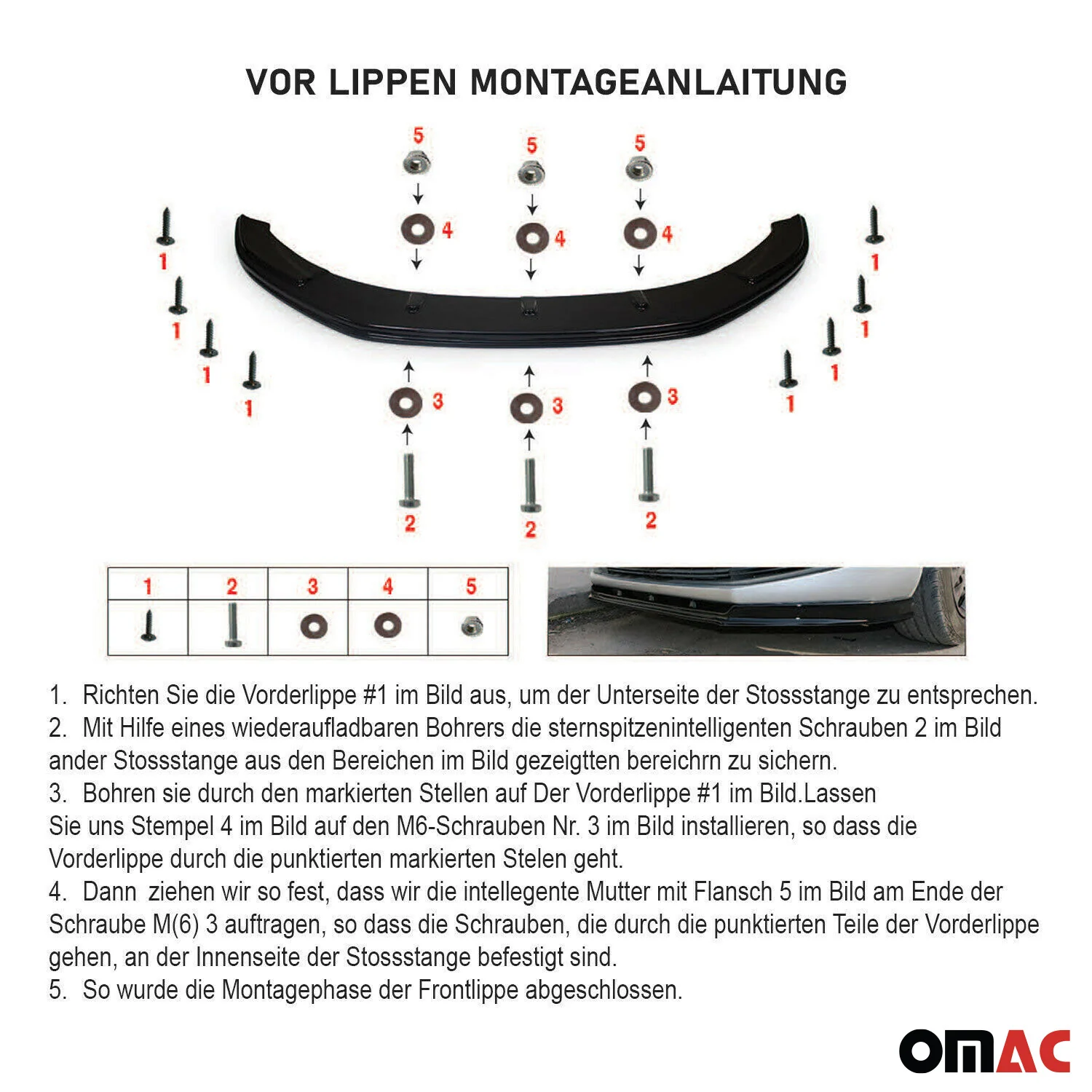 Frontspoiler Lippe Splitter für Renault Megane Schrägheck 2016-2022 Schwarz - Image 4