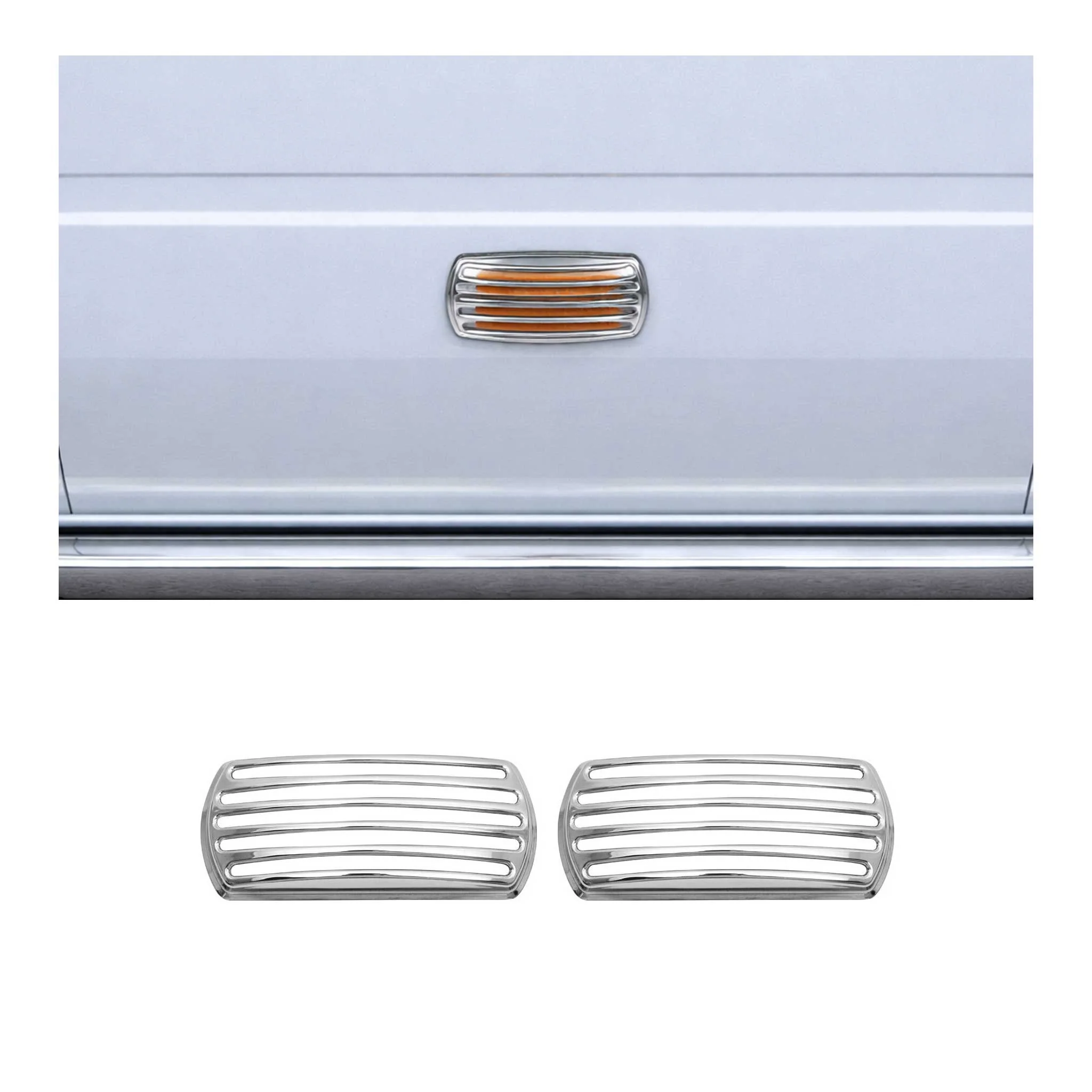 Blinker Rahmen Signal Rahmen für Peugeot J9 Van 2 tlg aus ABS Chrom