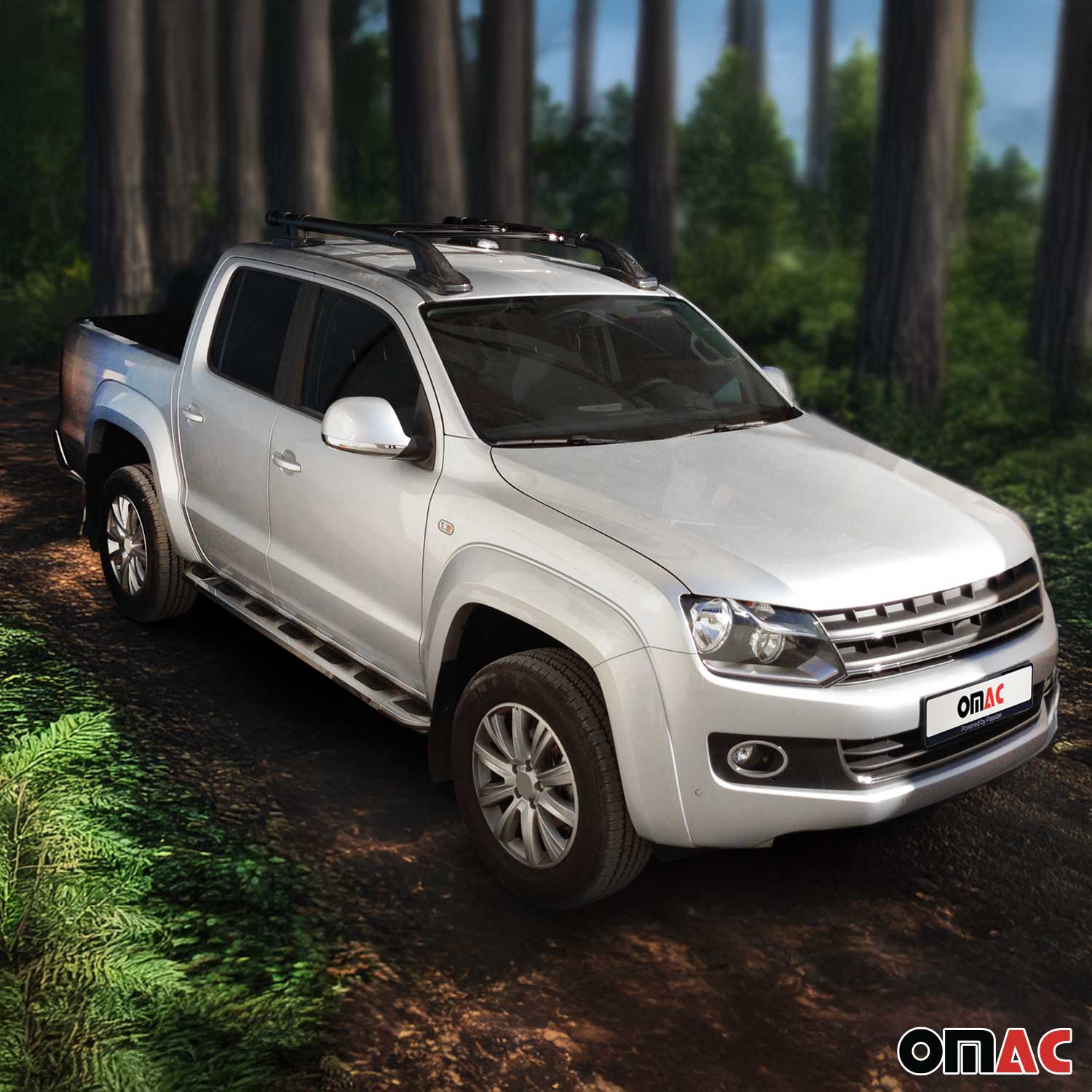 Dachreling & Dachträger Satz für VW Amarok DoubleCab 2010-2022 Alu Schwarz 4x - Image 7