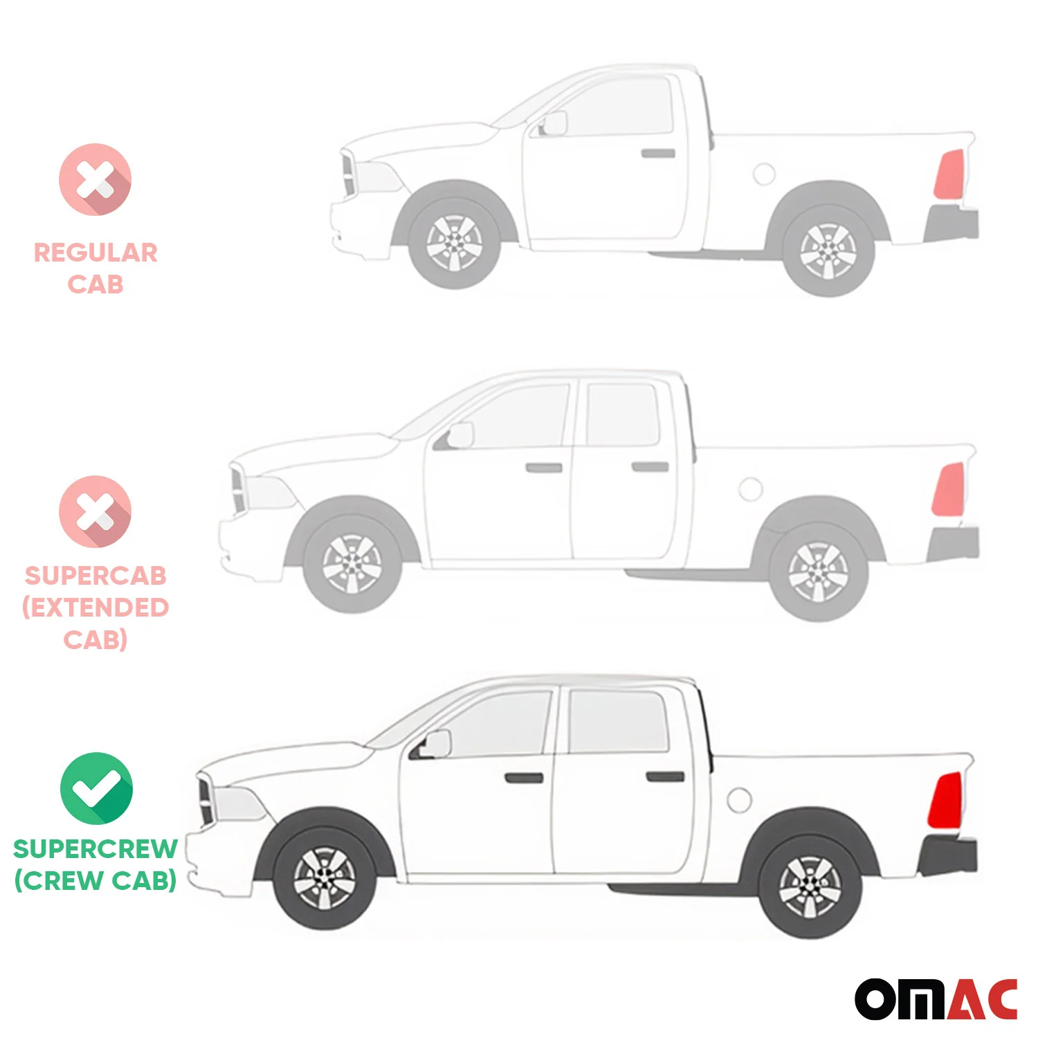 OMAC Gummi Fußmatten für Ford Ranger 2015-2022 DoubleCab Schwarz 4tlg - Image 4