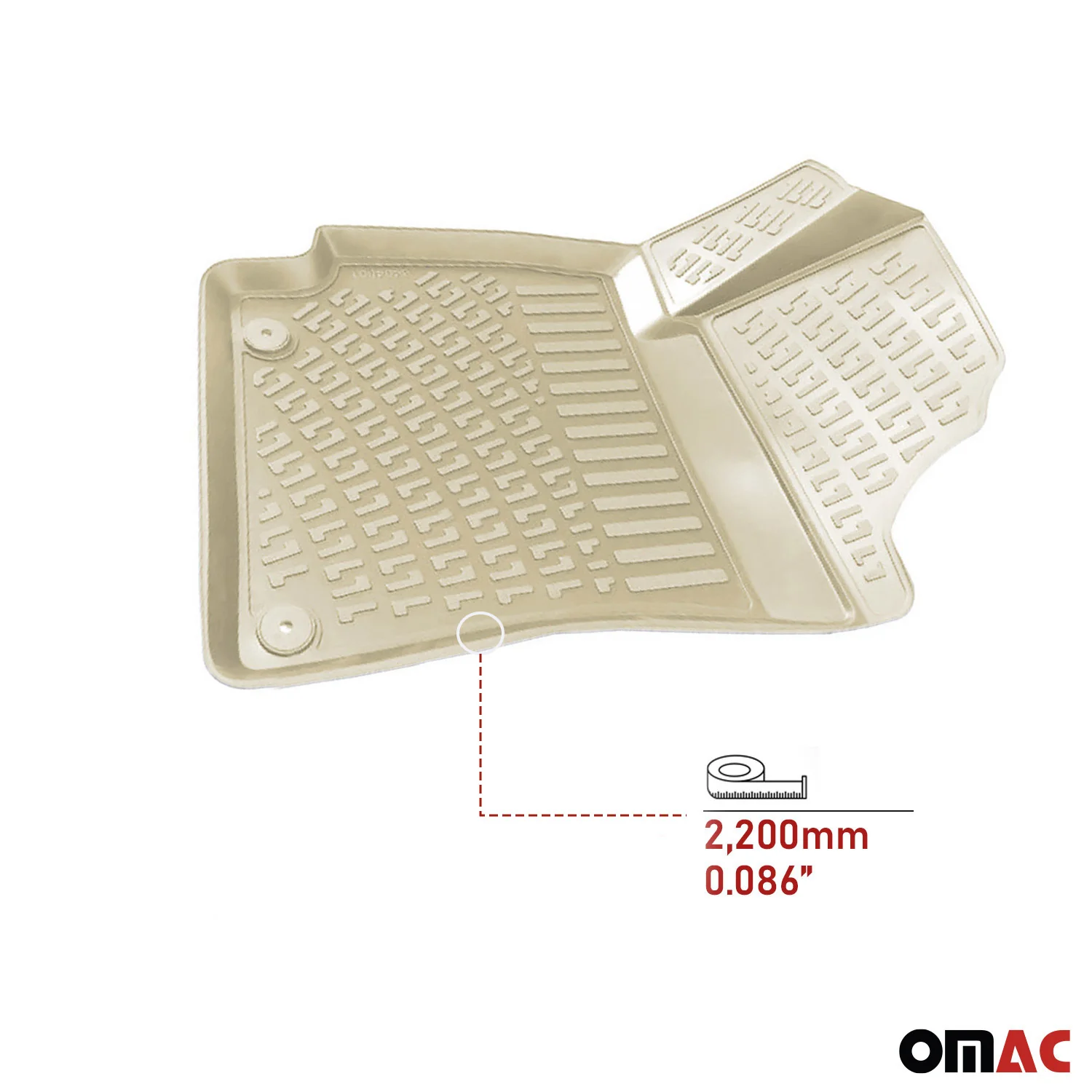 Fußmatten 3D Gummimatten für Honda City 2002-2009 Gummi TPE Beige 4tlg - Image 4