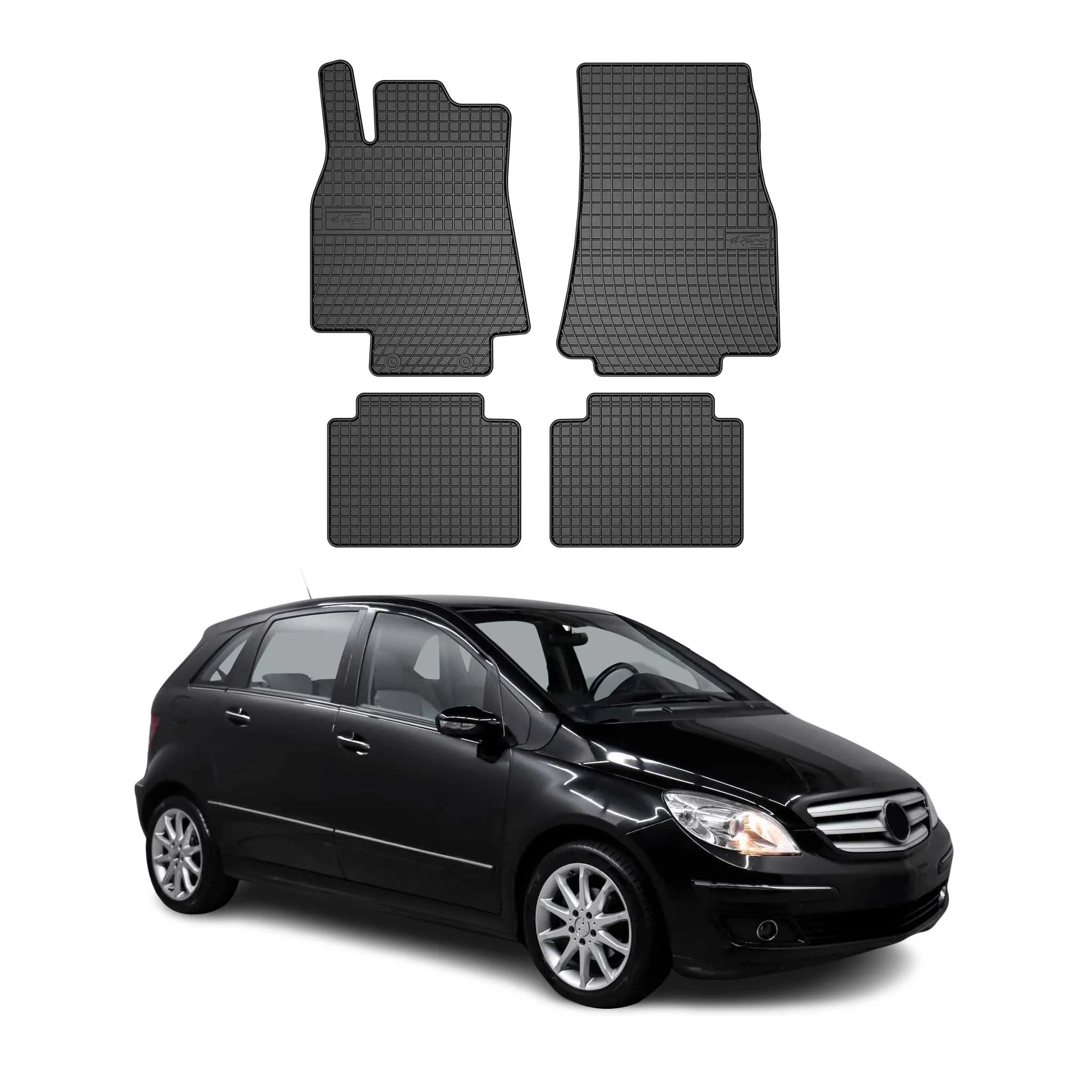 OMAC Gummi Fußmatten für Mercedes B Klasse W245 2005-2011 Automatten Schwarz 4x