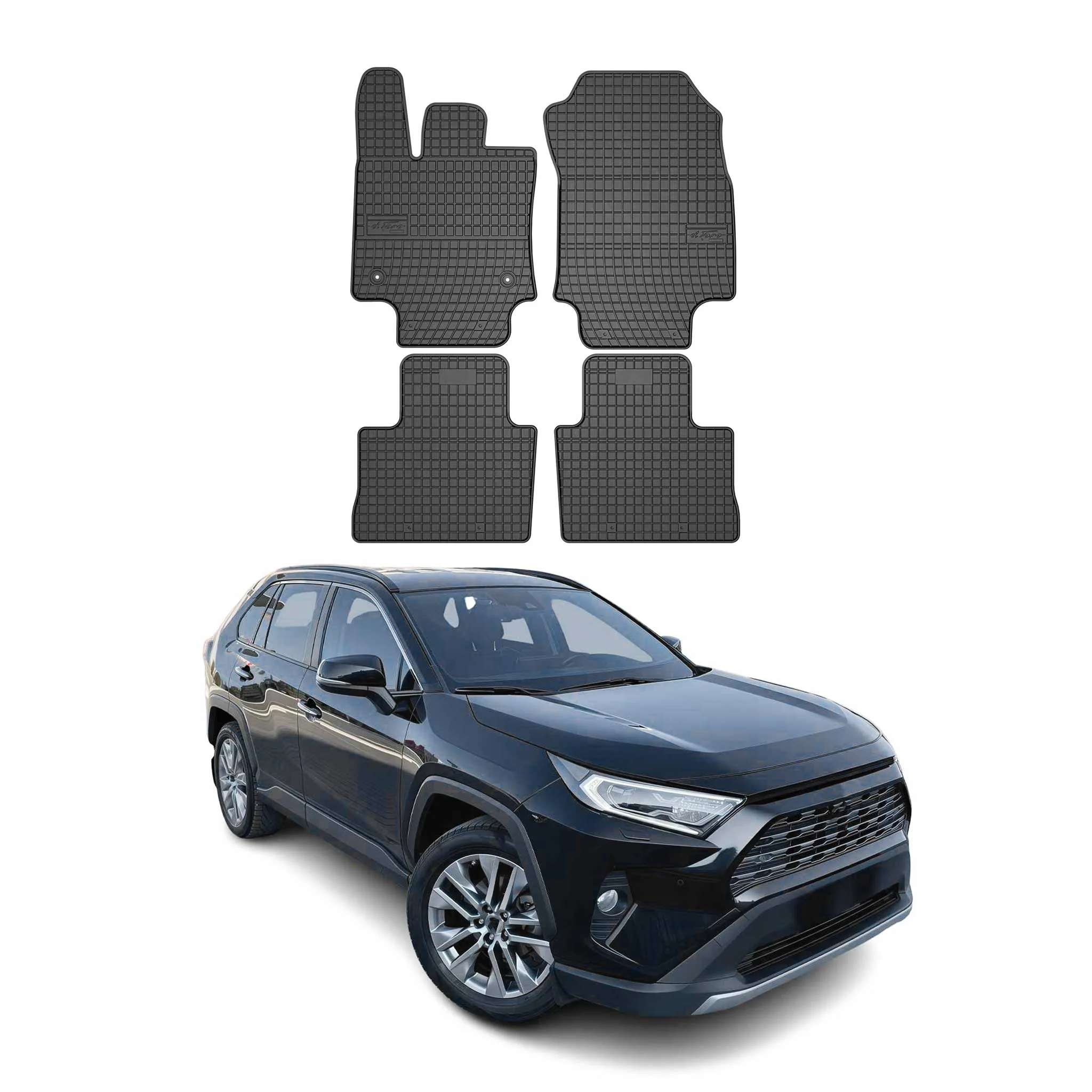 OMAC Gummi Fußmatten für Toyota RAV4 2019-2025 Automatten Gummi Schwarz 4tlg