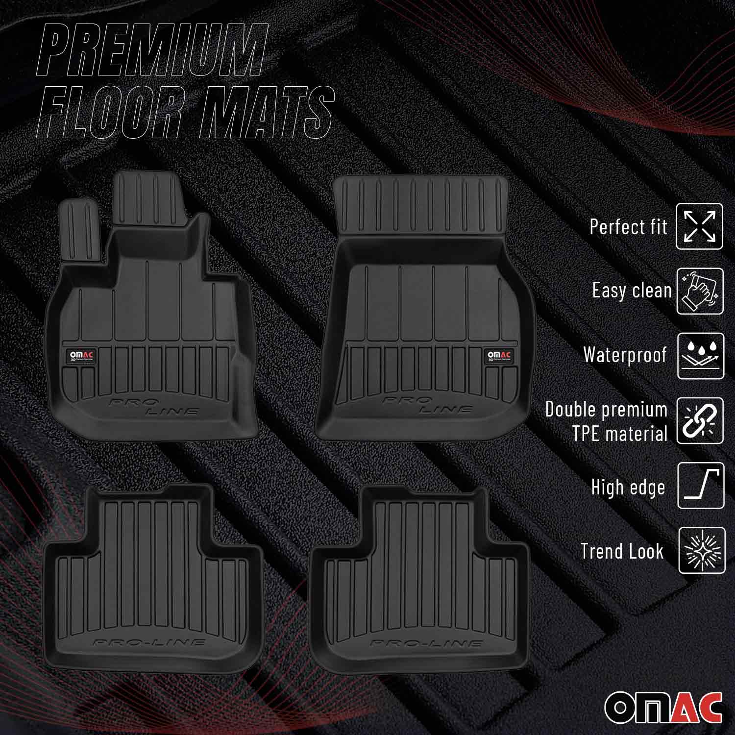 OMAC Gummi Fußmatten für BMW X4 G02 2018-2025 Premium TPE Automatten Schwarz - Image 2