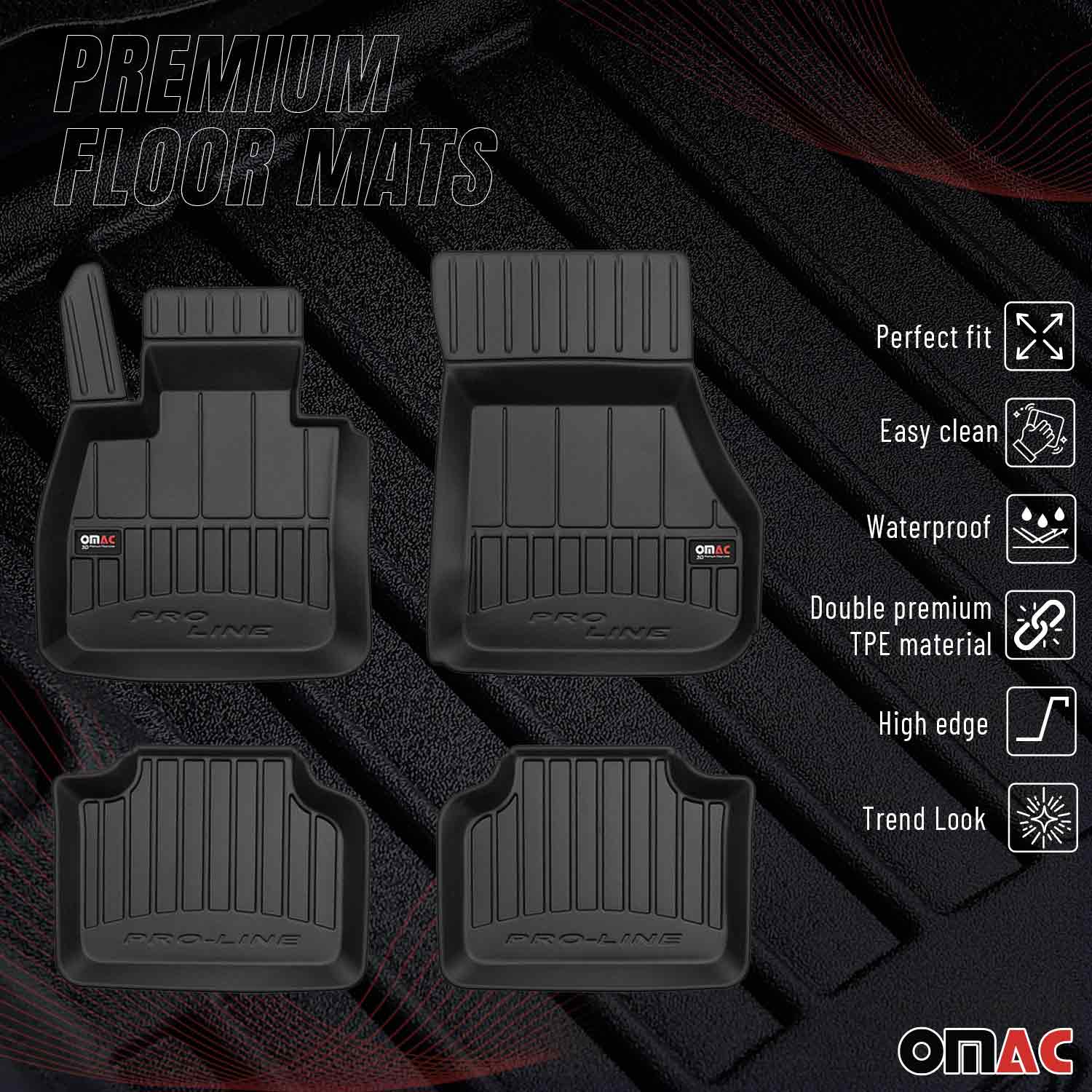 OMAC Gummi Fußmatten für BMW 2er Active Tourer F45 2014-2021 Premium Schwarz 4x - Image 2