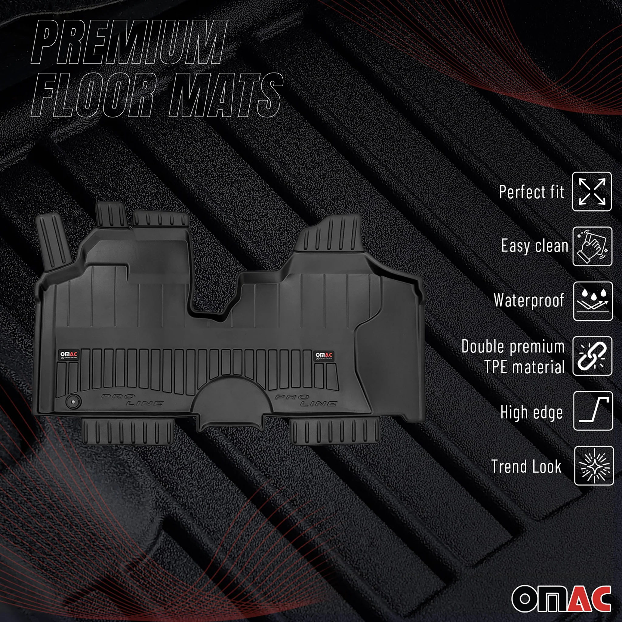 OMAC Gummi Fußmatten für Citroen Jumpy 2007-2016 Premium TPE Automatten 1tlg - Image 2