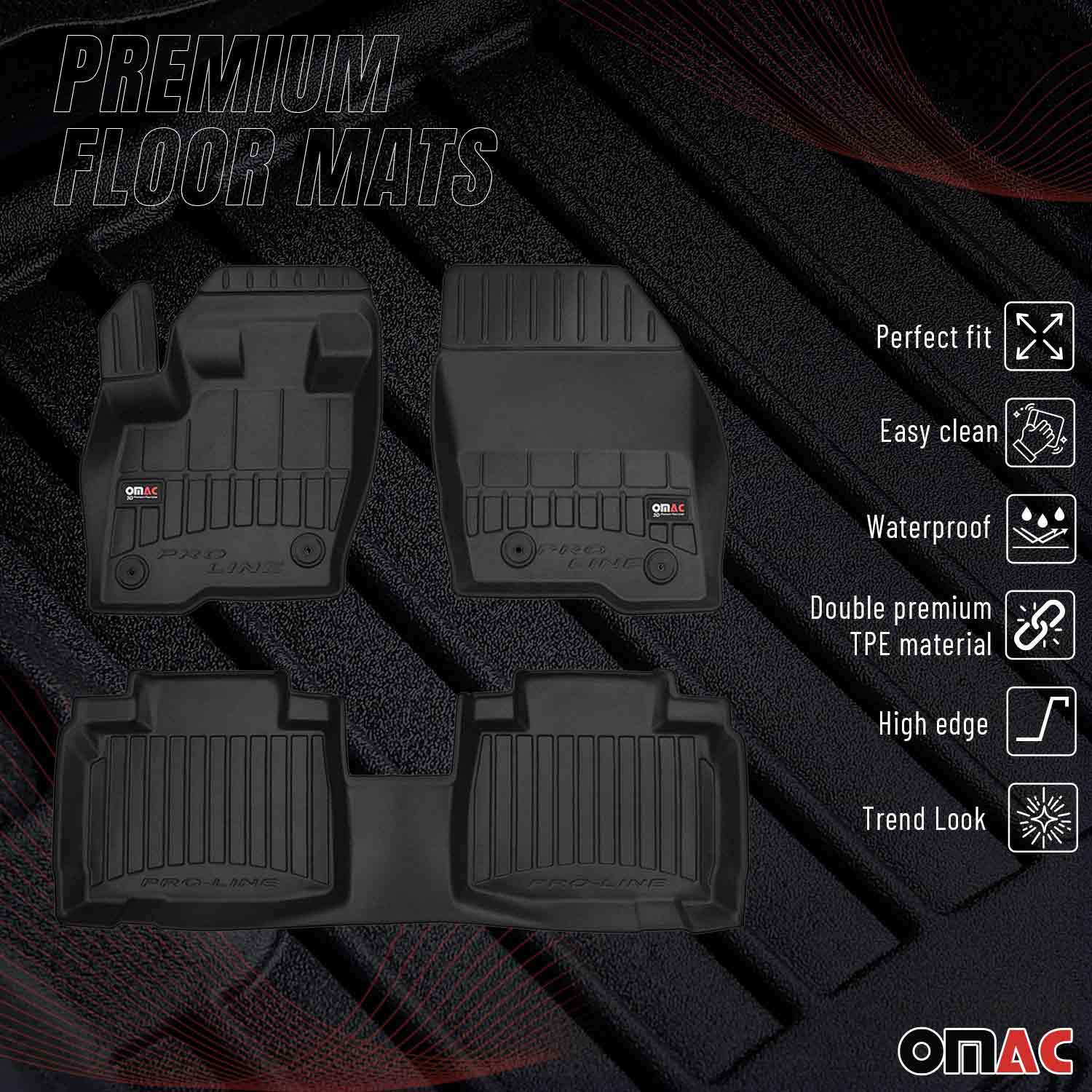 OMAC Gummi Fußmatten für Ford Edge 2014-2024 Premium TPE 3D Automatten 4tlg - Image 2