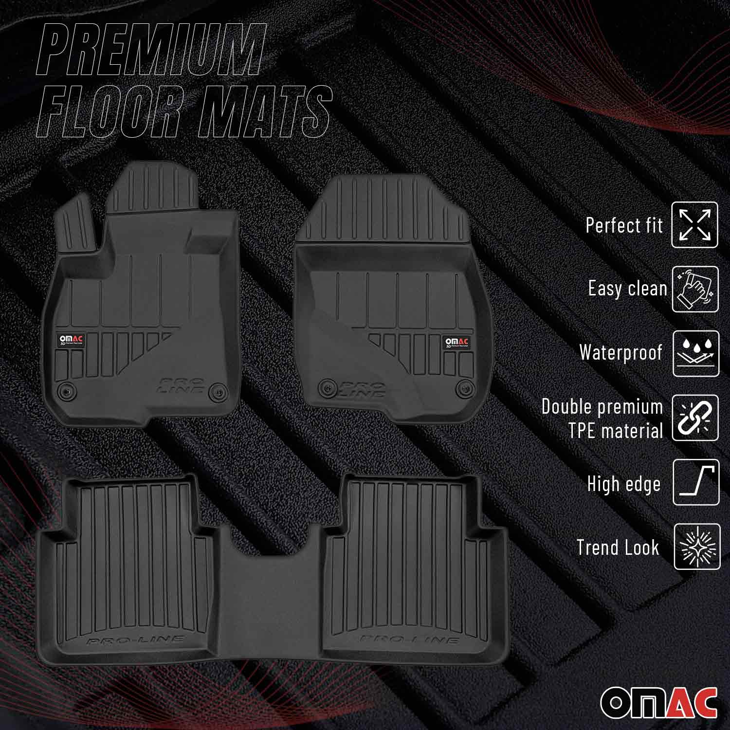 OMAC Gummi Fußmatten für Honda CR-V 2018-2022 Premium TPE Automatten Schwarz 3x - Image 2