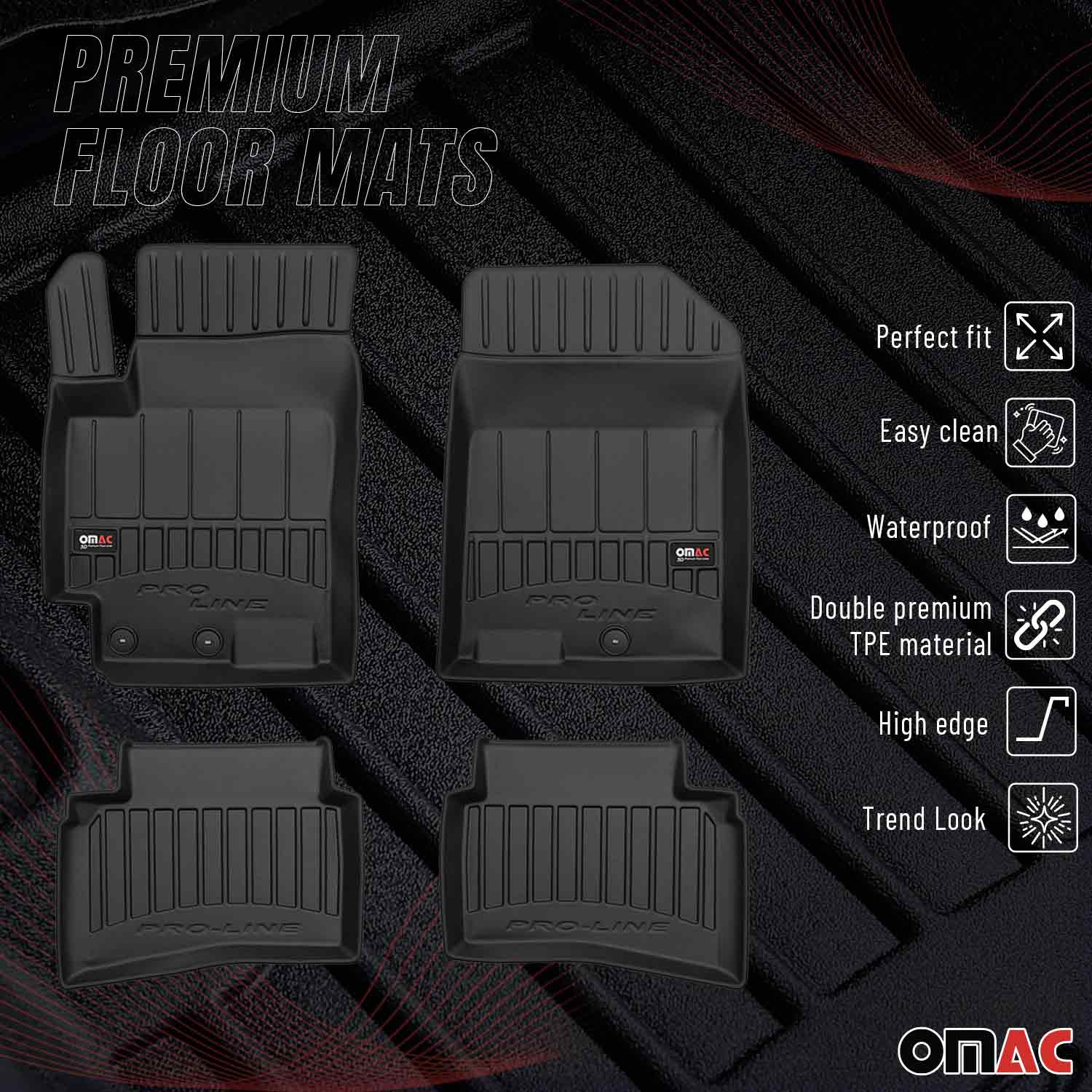 OMAC Gummi Fußmatten für Kia Rio HB 2017-2024 Premium TPE Automatten Schwarz 4x - Image 2