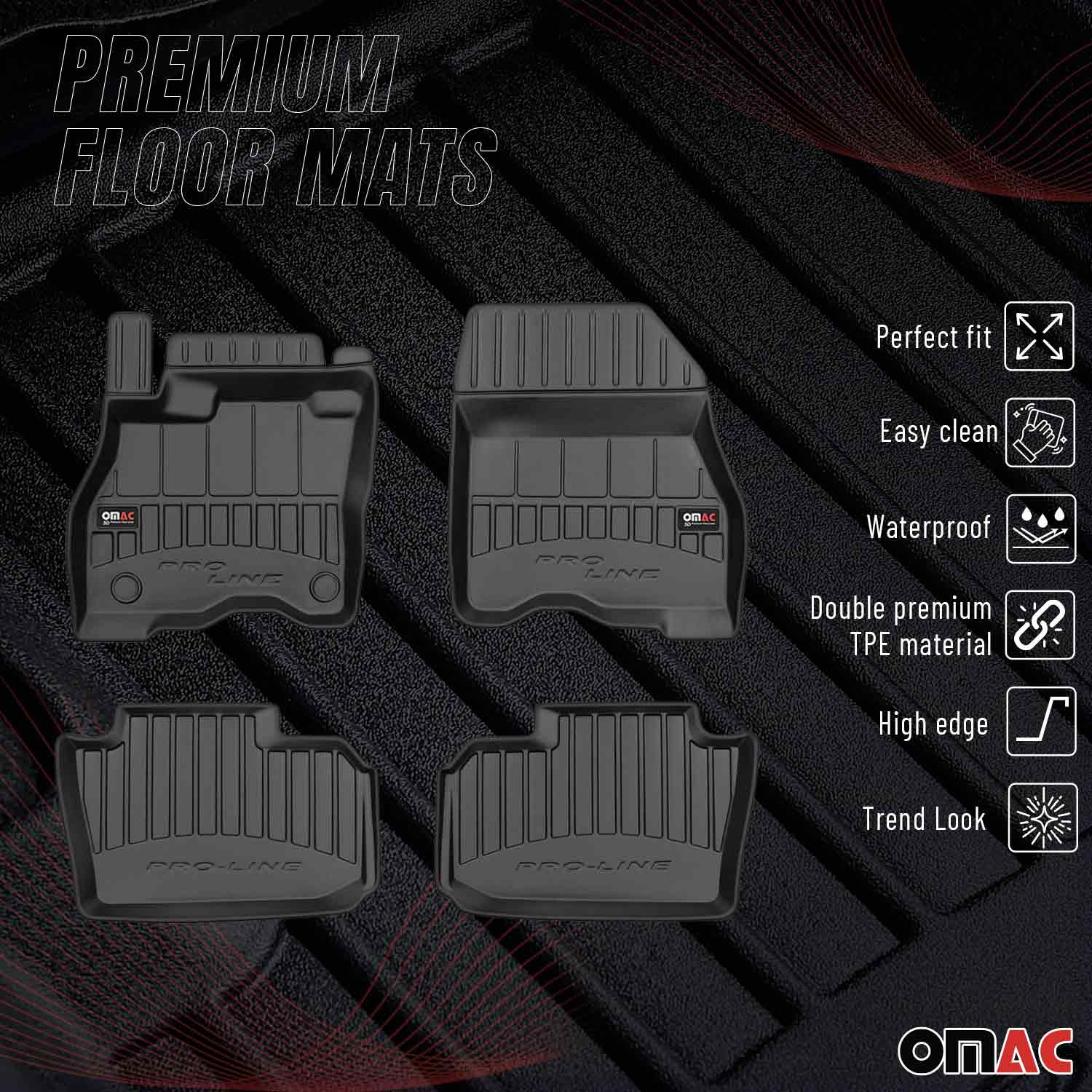 OMAC Gummi Fußmatten für Nissan Leaf 2017-2024 Premium TPE Automatten Schwarz 4x - Image 2