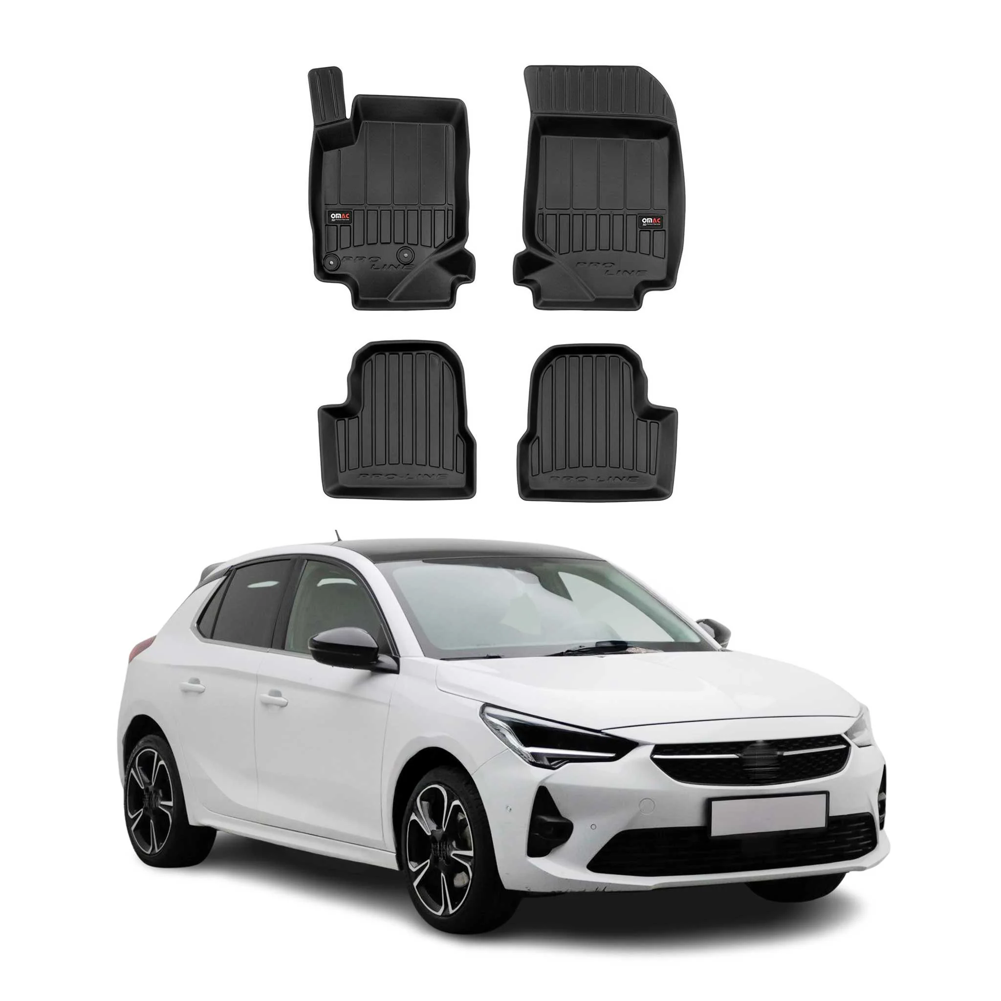 OMAC Gummi Fußmatten für Opel Corsa F 2019-2026 Premium TPE Automatten 4tlg