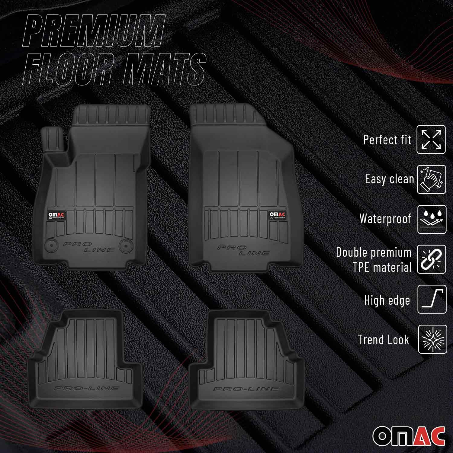 OMAC Gummi Fußmatten für Opel Mokka Mokka X 2012-2020 Premium Gummi Schwarz 4tlg - Image 2