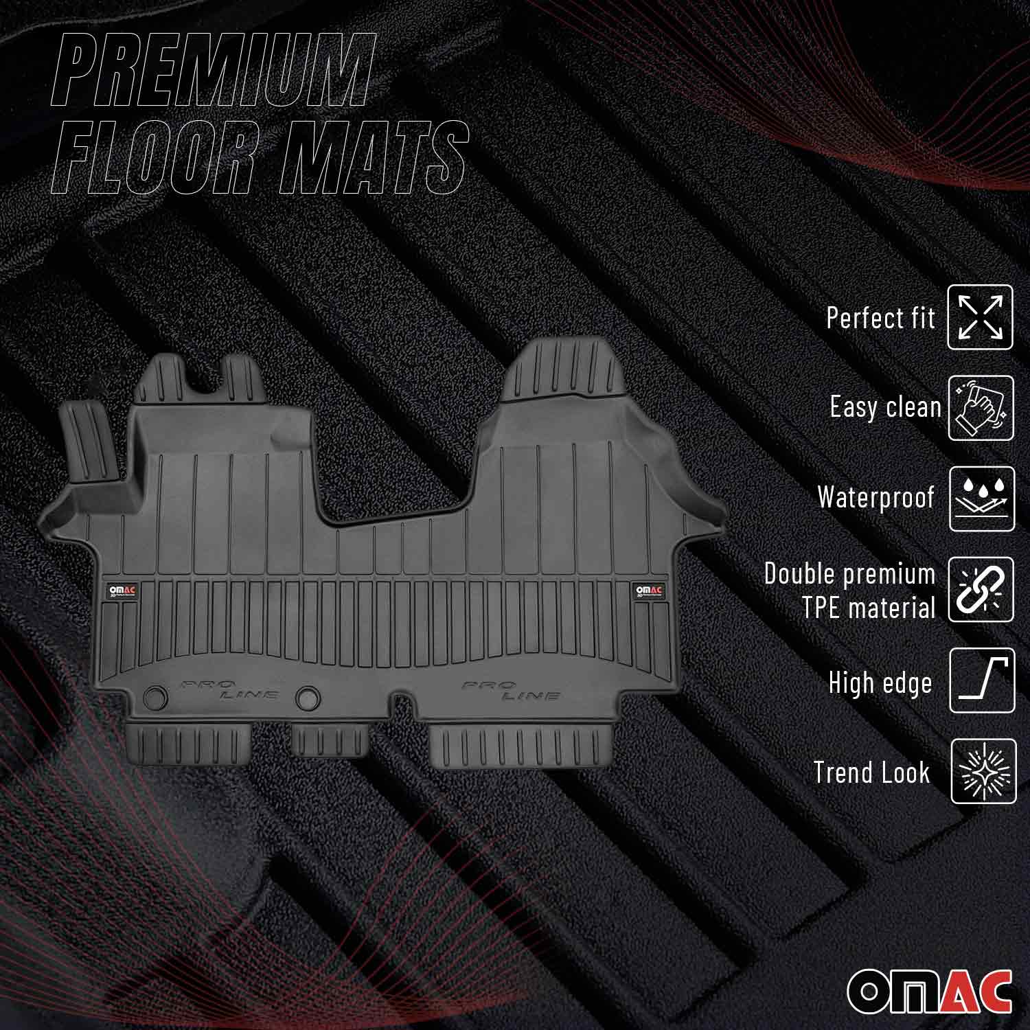 OMAC Gummi Fußmatten für Opel Vivaro 2001-2014 Premium TPE Automatten Schwarz 1x - Image 2