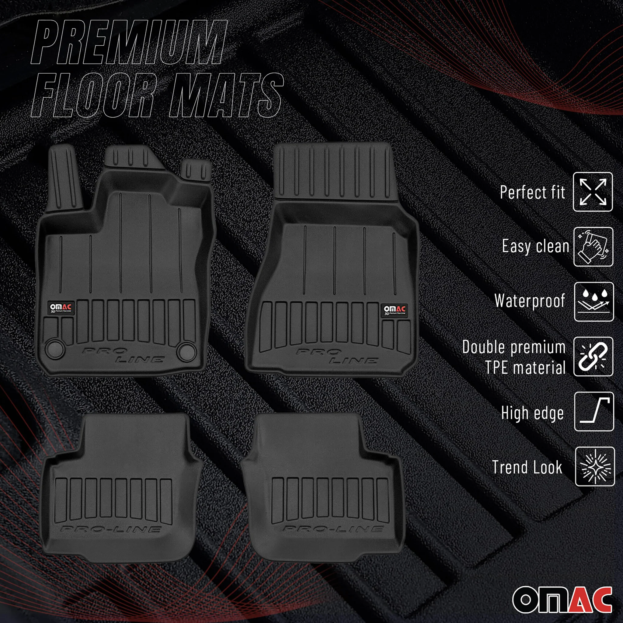 OMAC Gummi Fußmatten für Renault Twingo 2014-2024 Premium TPE Automatten 4tlg - Image 2