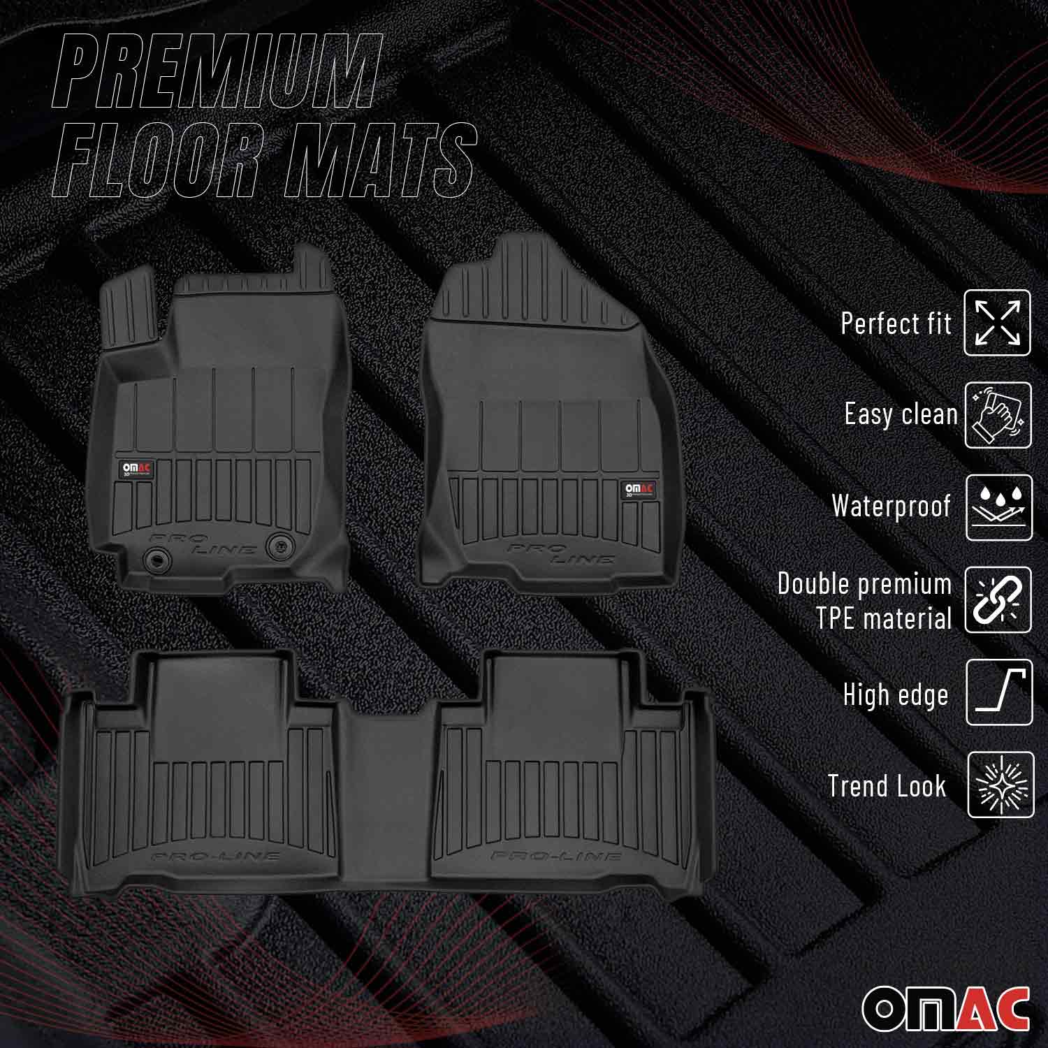 OMAC Gummi Fußmatten für Toyota RAV4 2015-2018 Hybrid Premium Gummi Schwarz 4tlg - Image 2