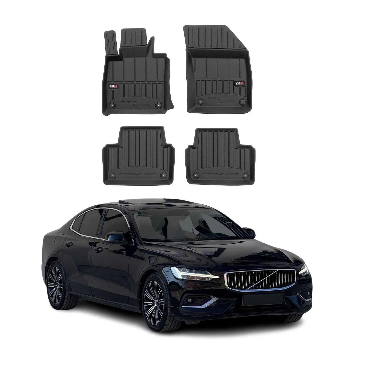 OMAC Gummi Fußmatten für Volvo V60 S60 2018-2024 Premium TPE Automatten 4tlg