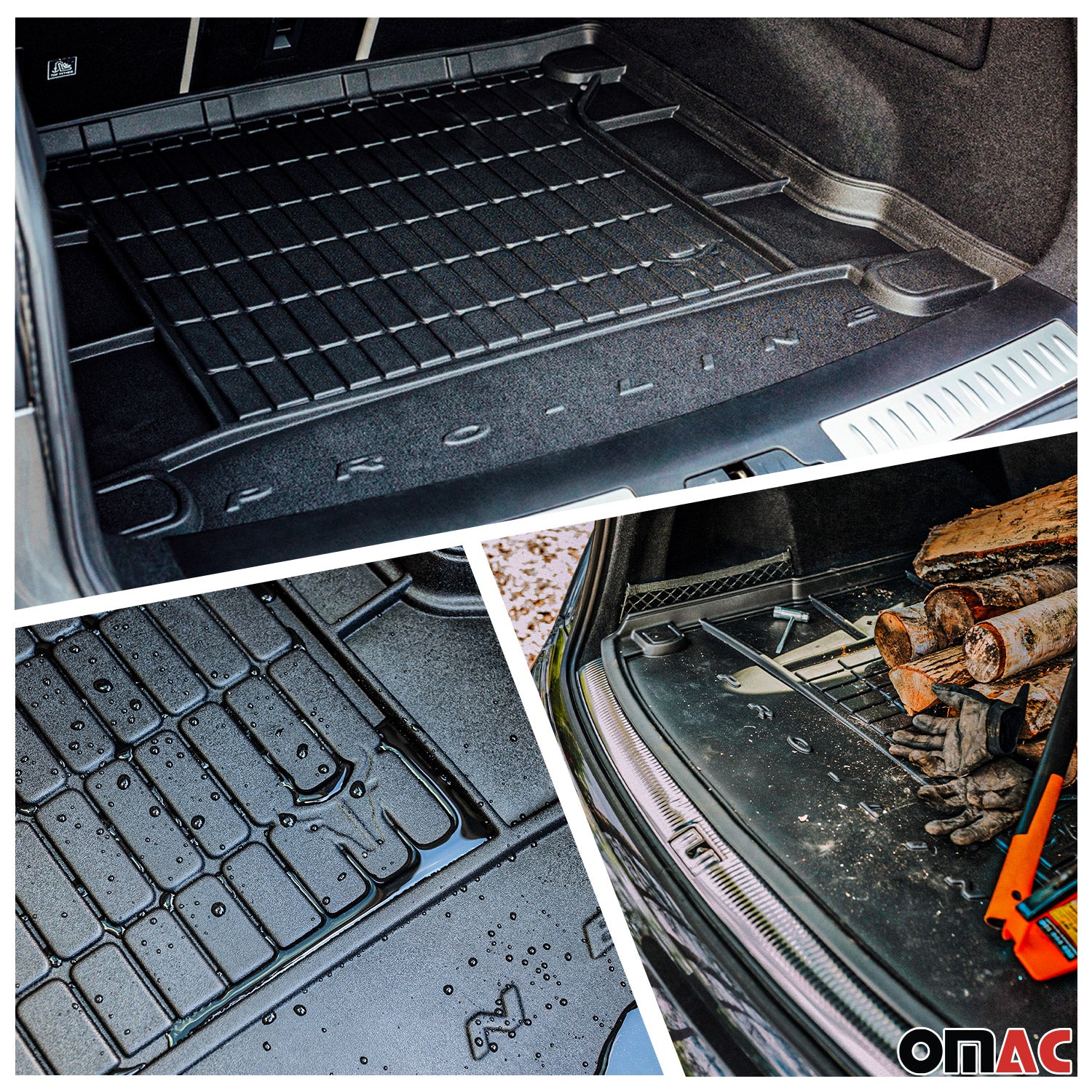 OMAC Fußmatten & Kofferraumwanne Set für Mercedes C Klasse W204 2007-2015 Gummi - Image 3