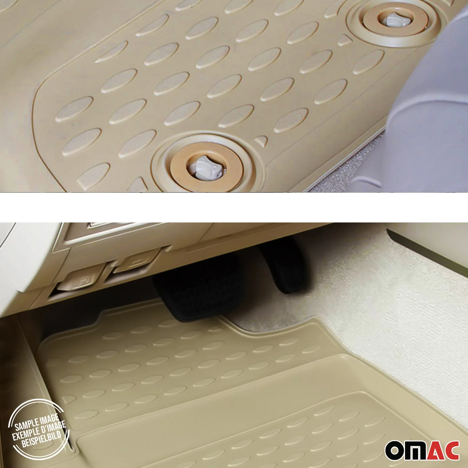 Fußmatten 3D Gummimatten für Audi Q2 2017-2026 Gummi TPE Beige 4tlg - Image 8