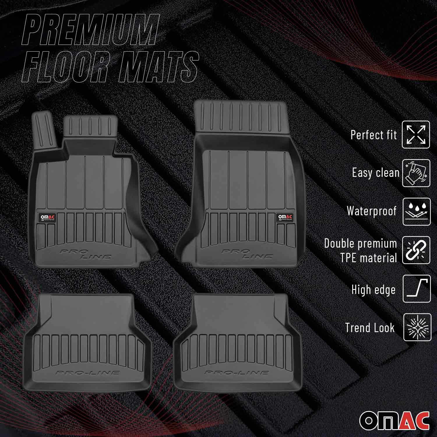 OMAC Gummi Fußmatten für BMW 5er E61 Touring 2003-2010 Premium Gummi Schwarz 4x - Image 2