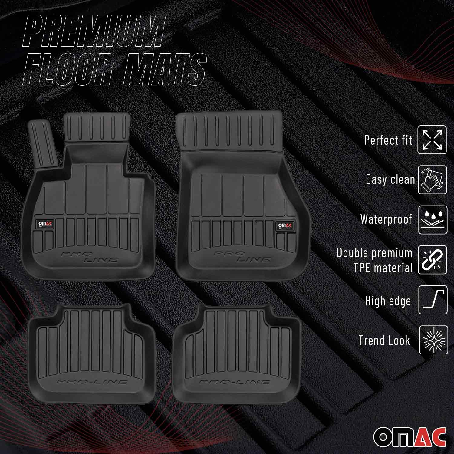 OMAC Gummi Fußmatten für BMW X2 F39 2018-2023 Premium TPE Automatten Schwarz 4x - Image 2