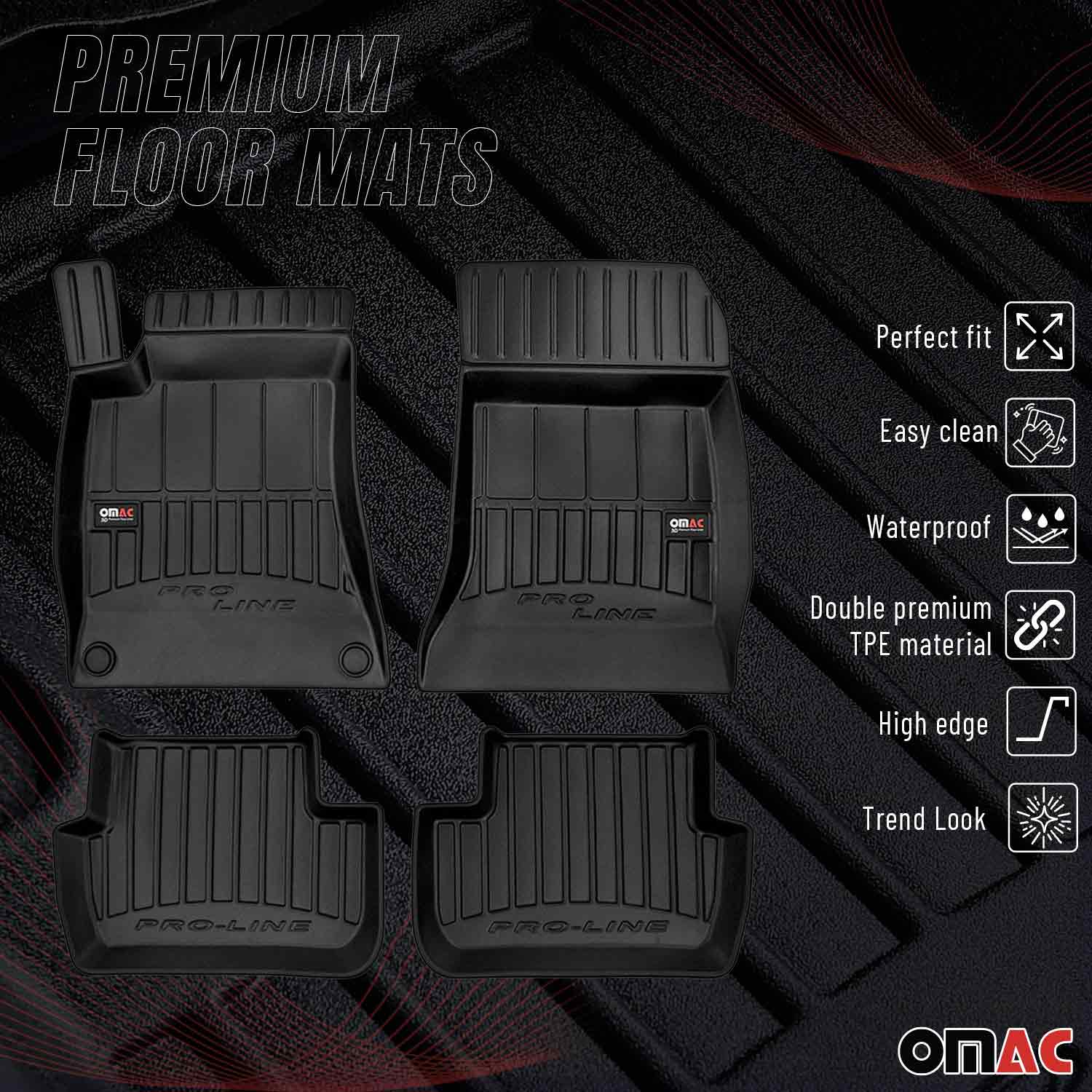 OMAC Gummi Fußmatten für Mercedes GLA X156 2013-2019 3D Premium Gummi Schwarz 4x - Image 2