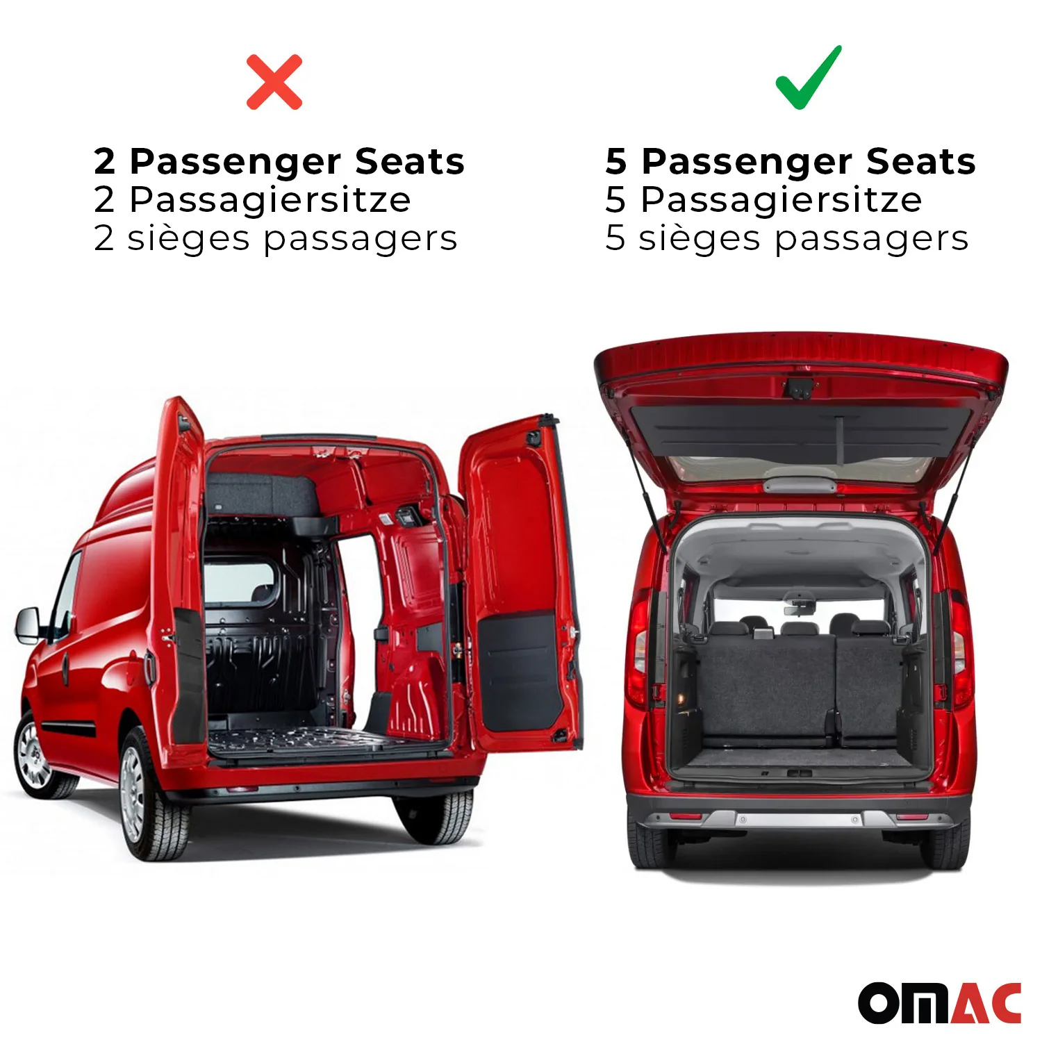 OMAC Gummi Fußmatten für Peugeot Rifter 2018-2024 Premium TPE Automatten 3tlg - Image 4
