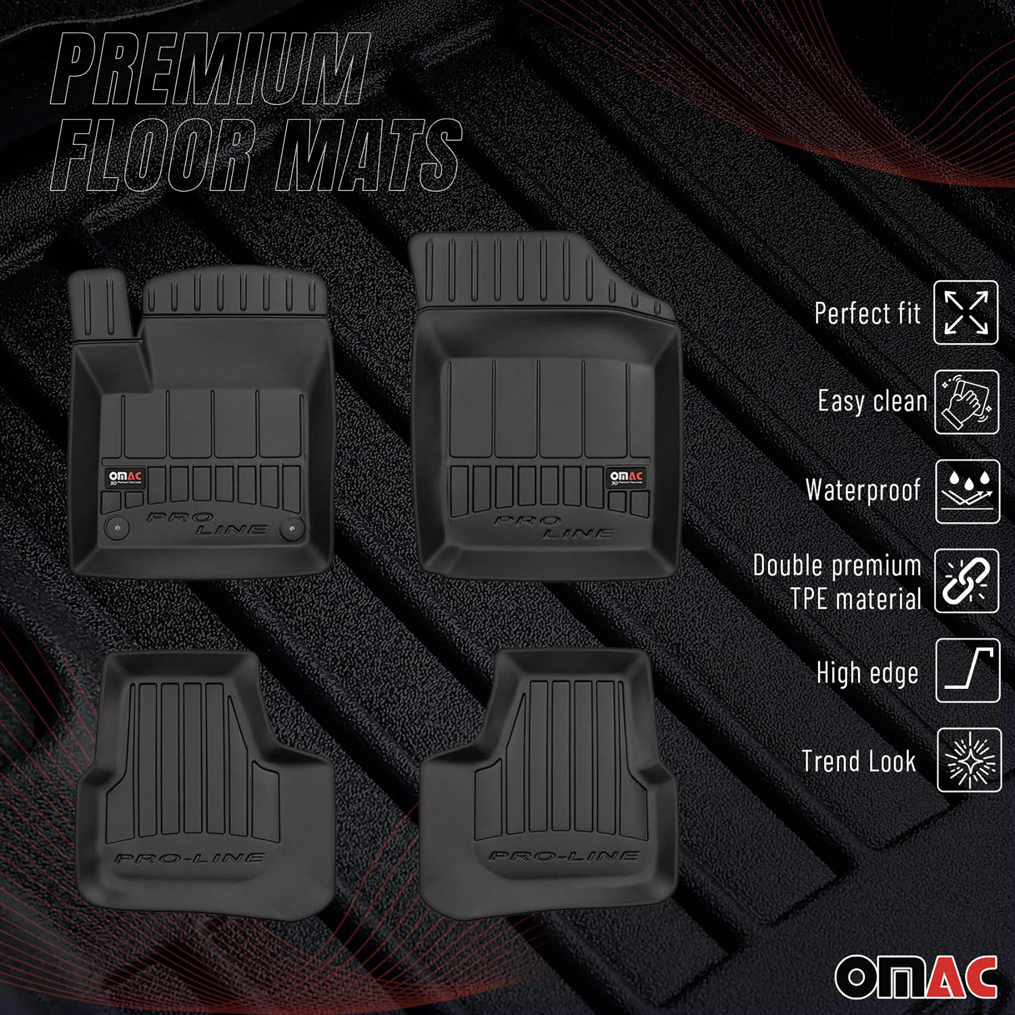 OMAC Gummi Fußmatten für Skoda Citigo 2011-2019 Premium TPE Automatten 4tlg - Image 2
