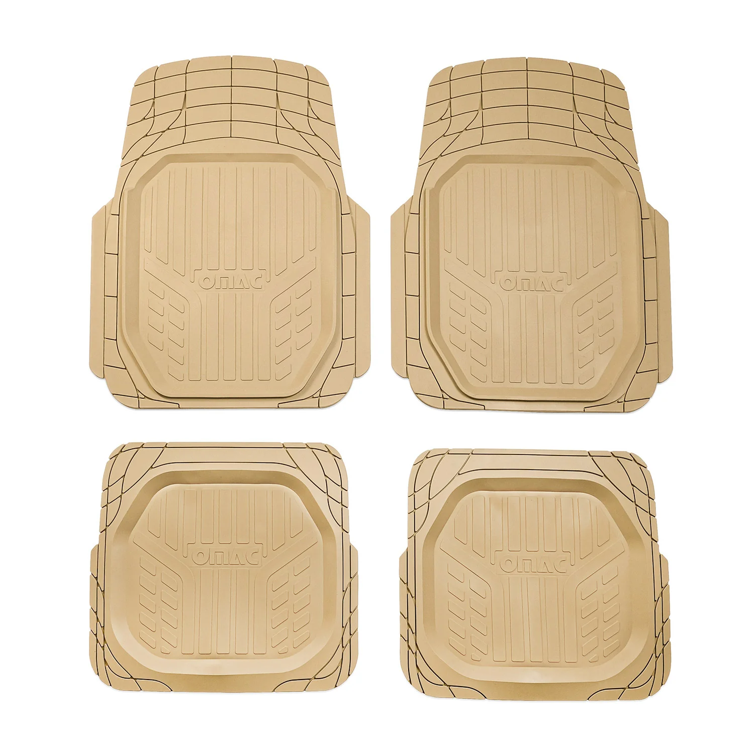 Fußmatten Automatten für Skoda Fabia 3D Passform Hoher Rand Universal Beige