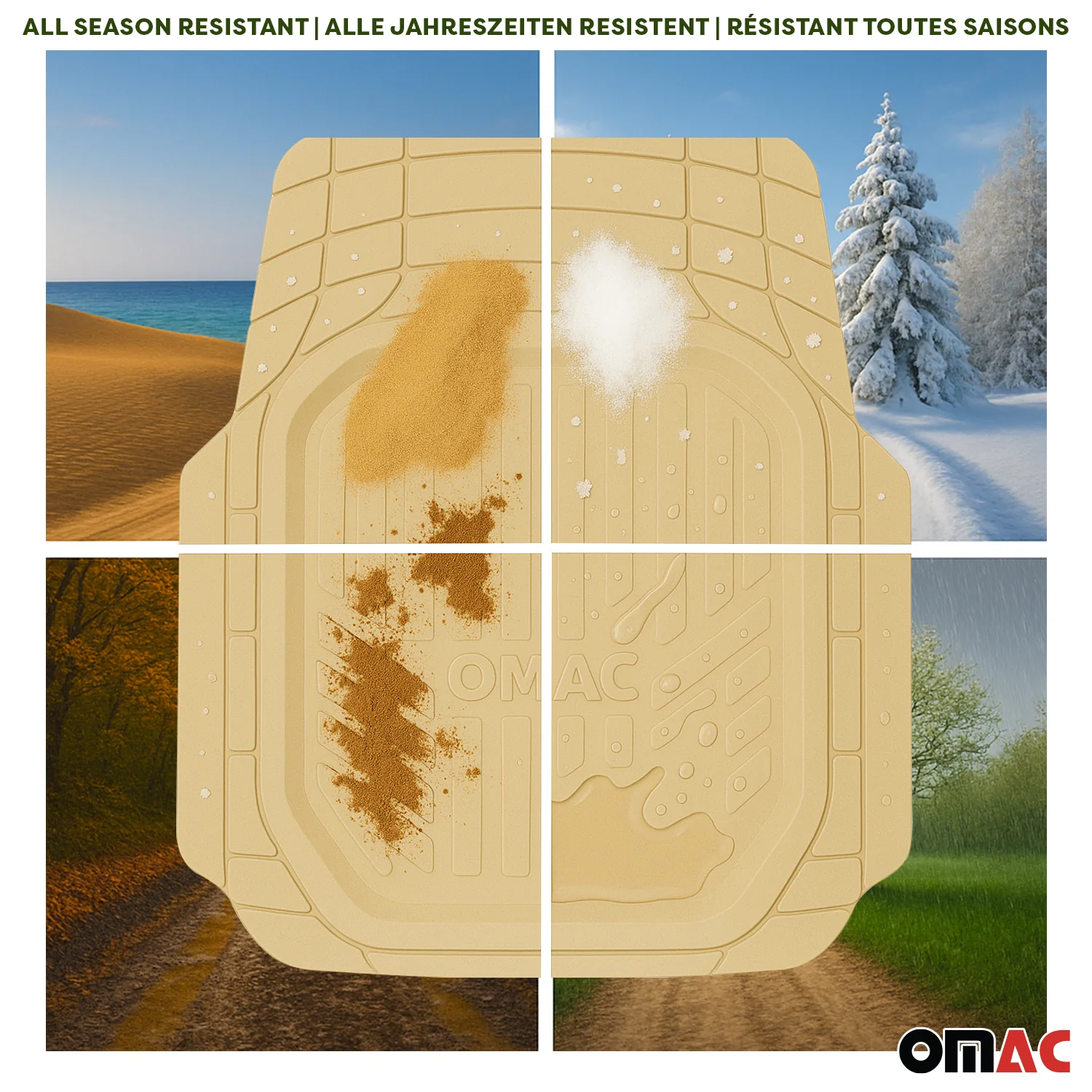 Fußmatten Automatten für Skoda Fabia 3D Passform Hoher Rand Universal Beige - Image 4