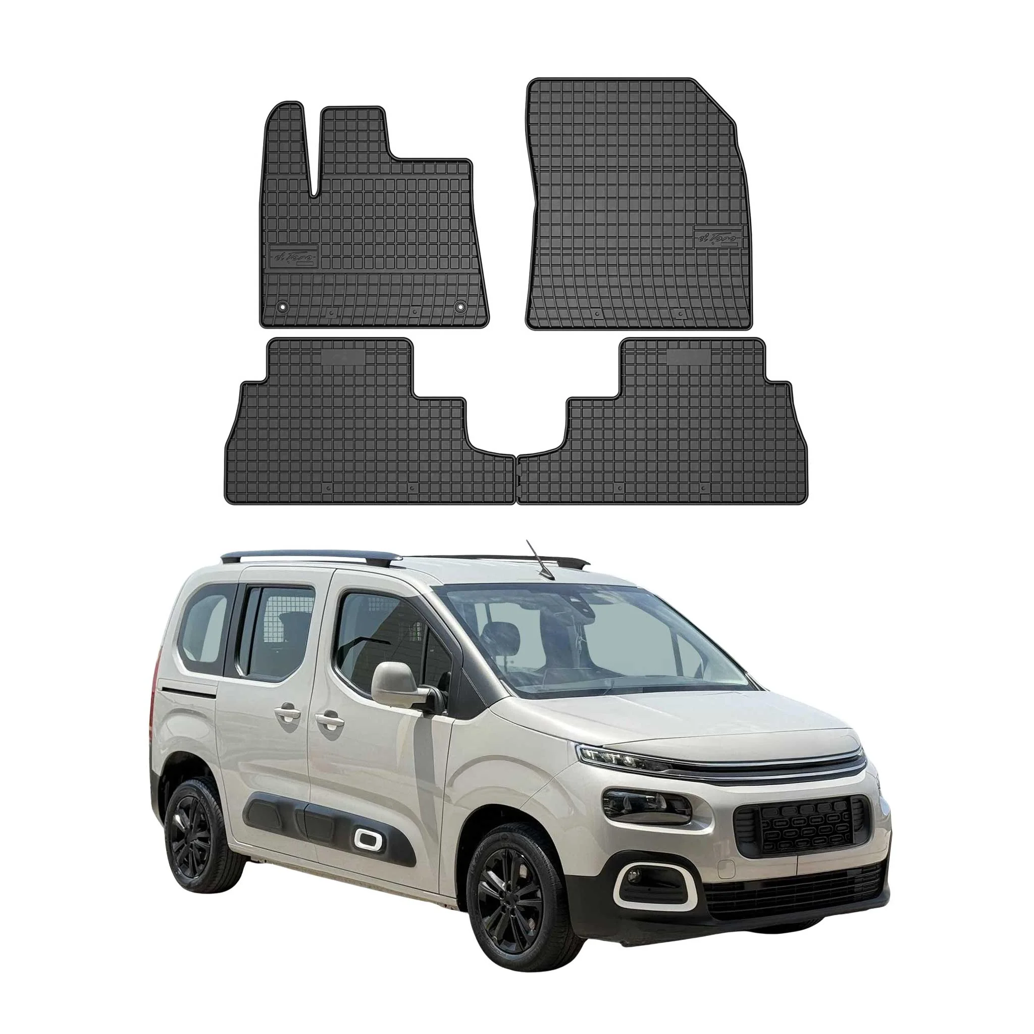 OMAC Gummi Fußmatten für Toyota Proace City 2019-2026 Automatten Schwarz 4tlg