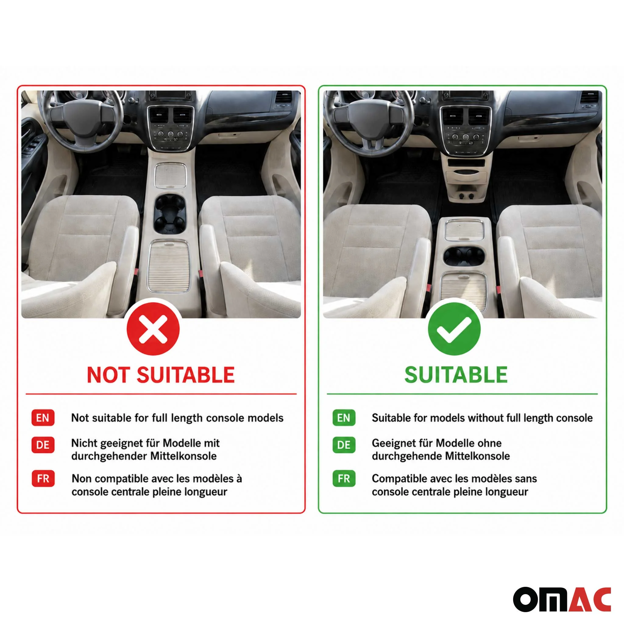 OMAC Gummimatten Fußmatten für Dodge Grand Caravan 2008-2020 TPE Schwarz - Image 3