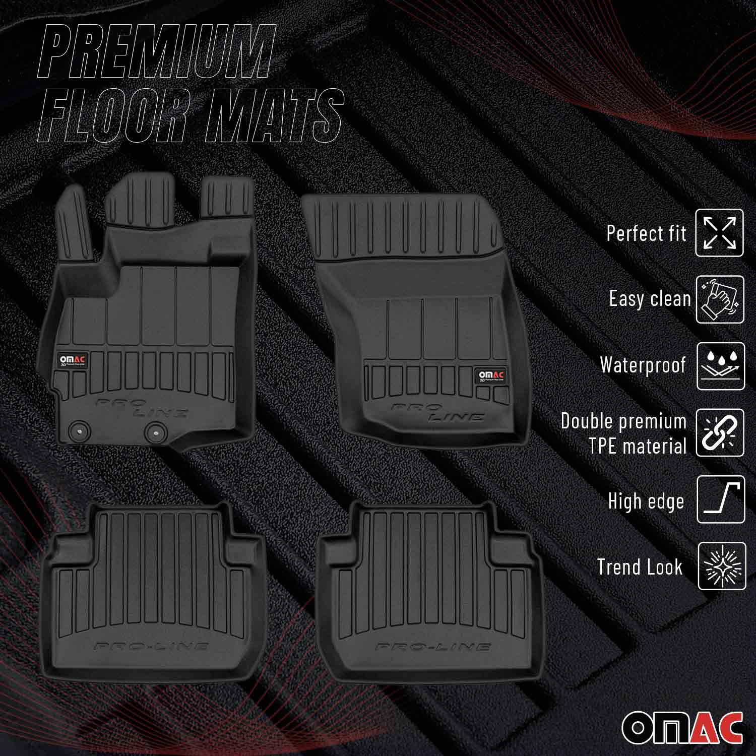 OMAC Gummi Fußmatten für Citroen C-Crosser 2007-2012 Premium Gummi Schwarz 4tlg - Image 2