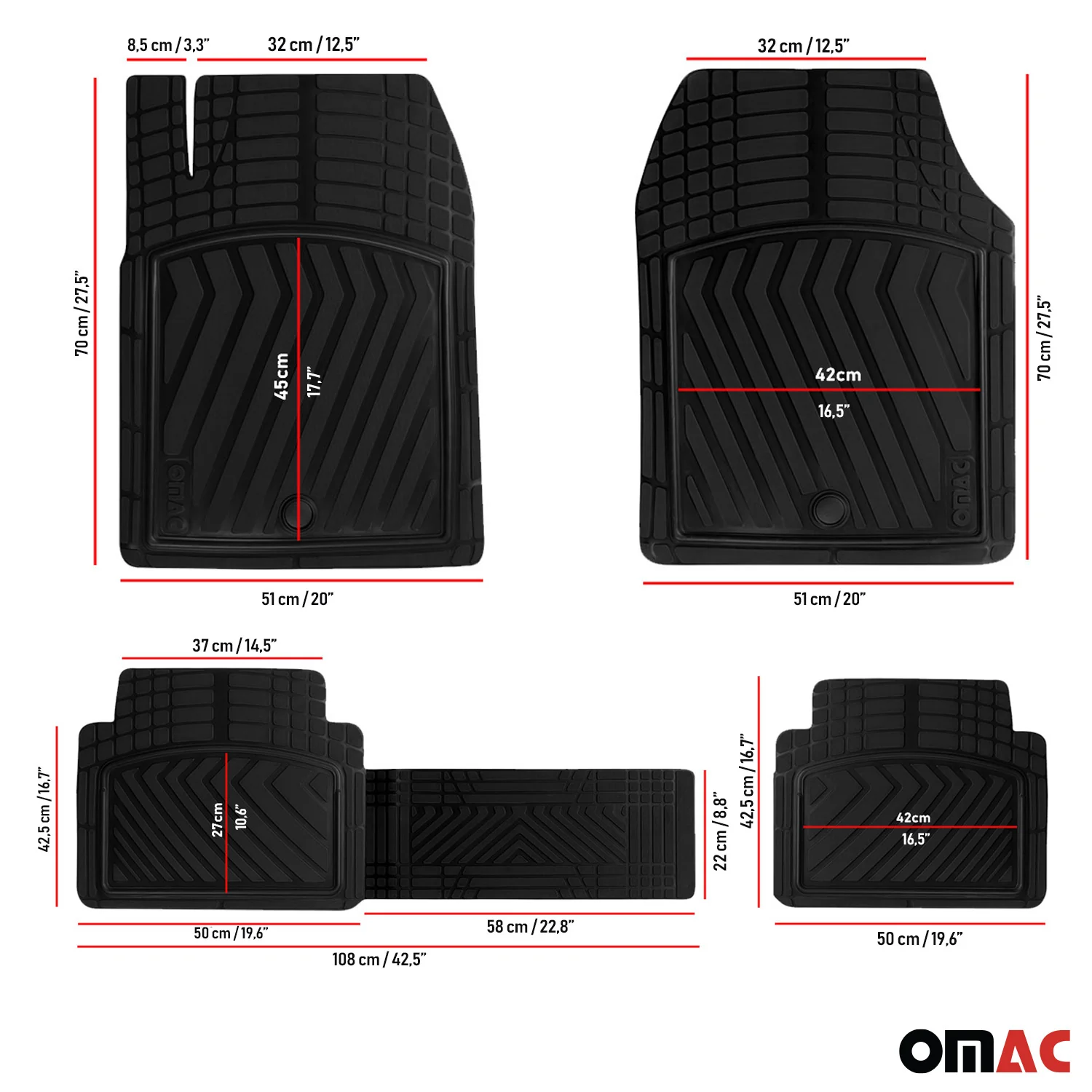 Fußmatten Gummimatten 3D Antirutsch für Ford Bronco 2021-2026 Universal 4x - Image 7