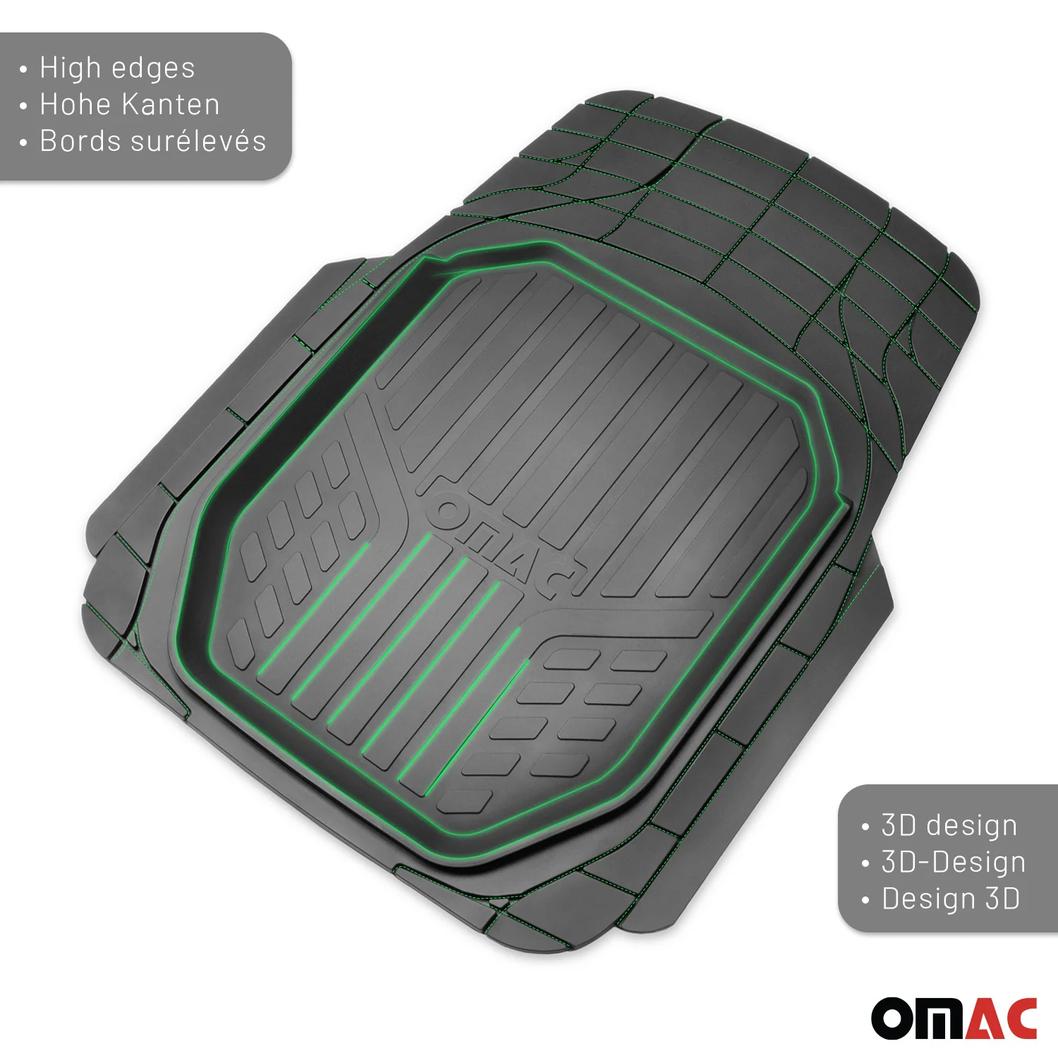 Fußmatten Gummimatten 3D Matte für Mazda CX-3 Gummi Universal Schwarz 4Tlg - Image 3