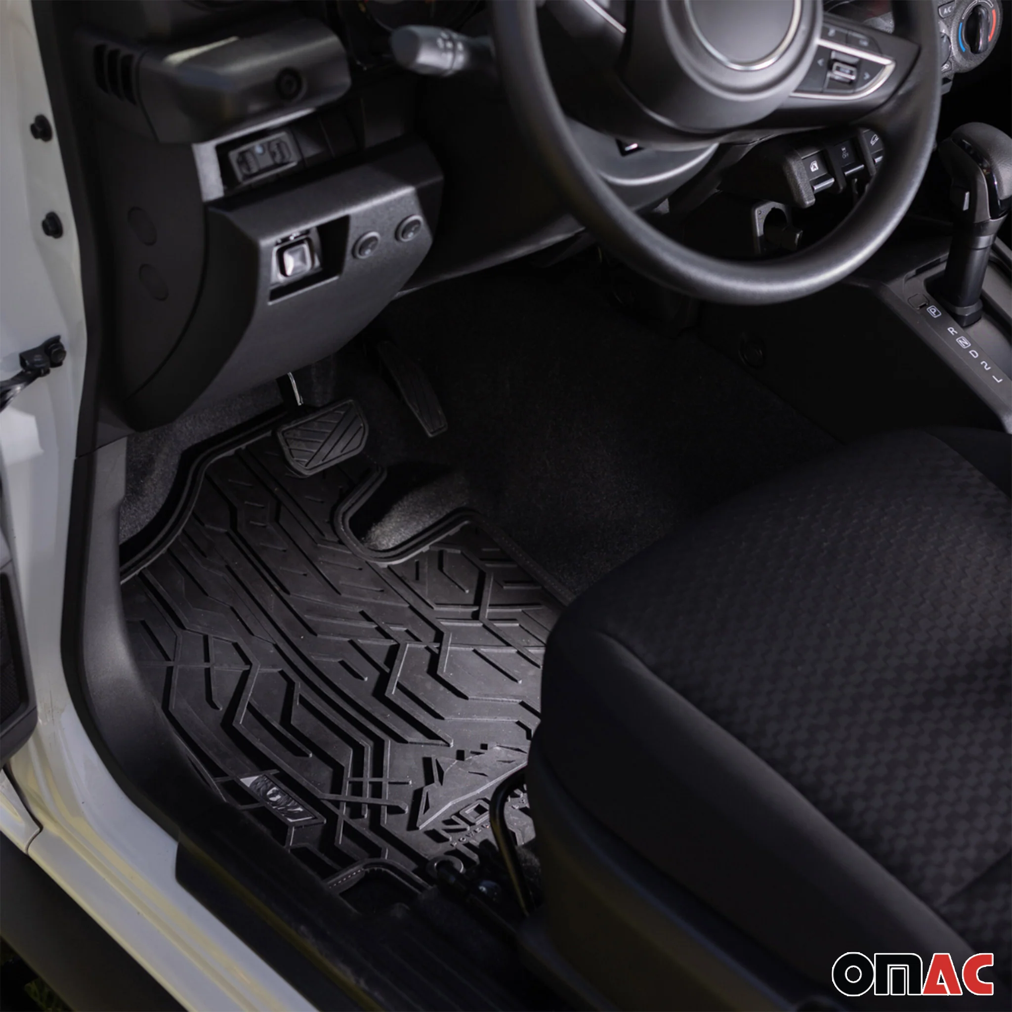 Fußmatten Gummimatten für Dacia Duster I 2010-2013 Pre-FL 1.Reihe Schwarz 2 tlg - Image 2