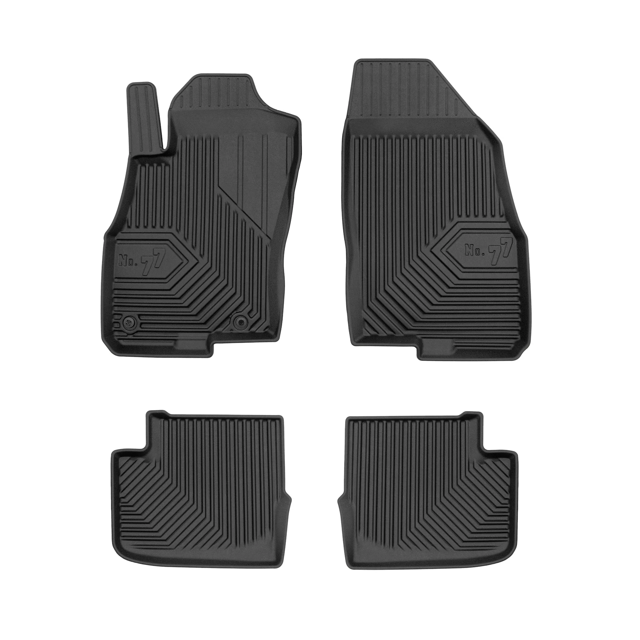 Fußmatten Gummimatten für Fiat Grande Punto 2005-2009 5-Tür TPE Schwarz 4 tlg