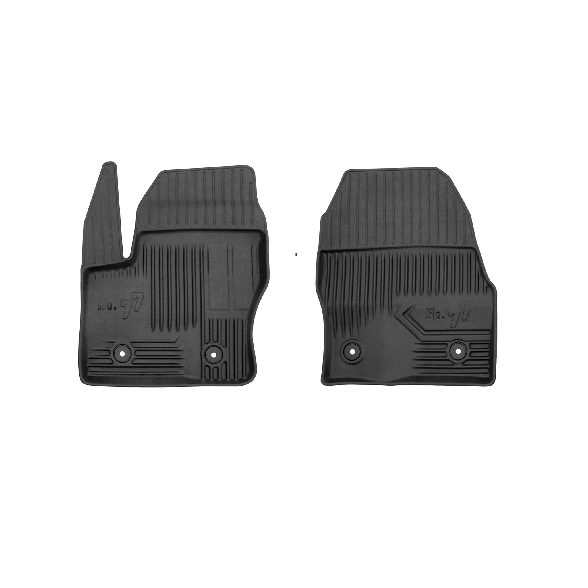 Fußmatten Gummimatten für Ford Transit Connect II 2013-2022 TPE Schwarz 2 tlg